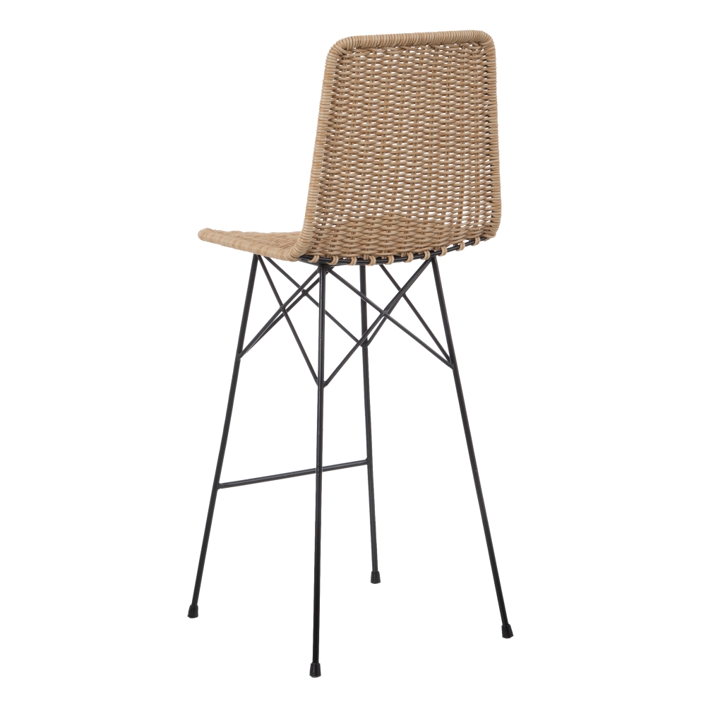 Taburete alto de ratán sintético y metal 45x41x113cm