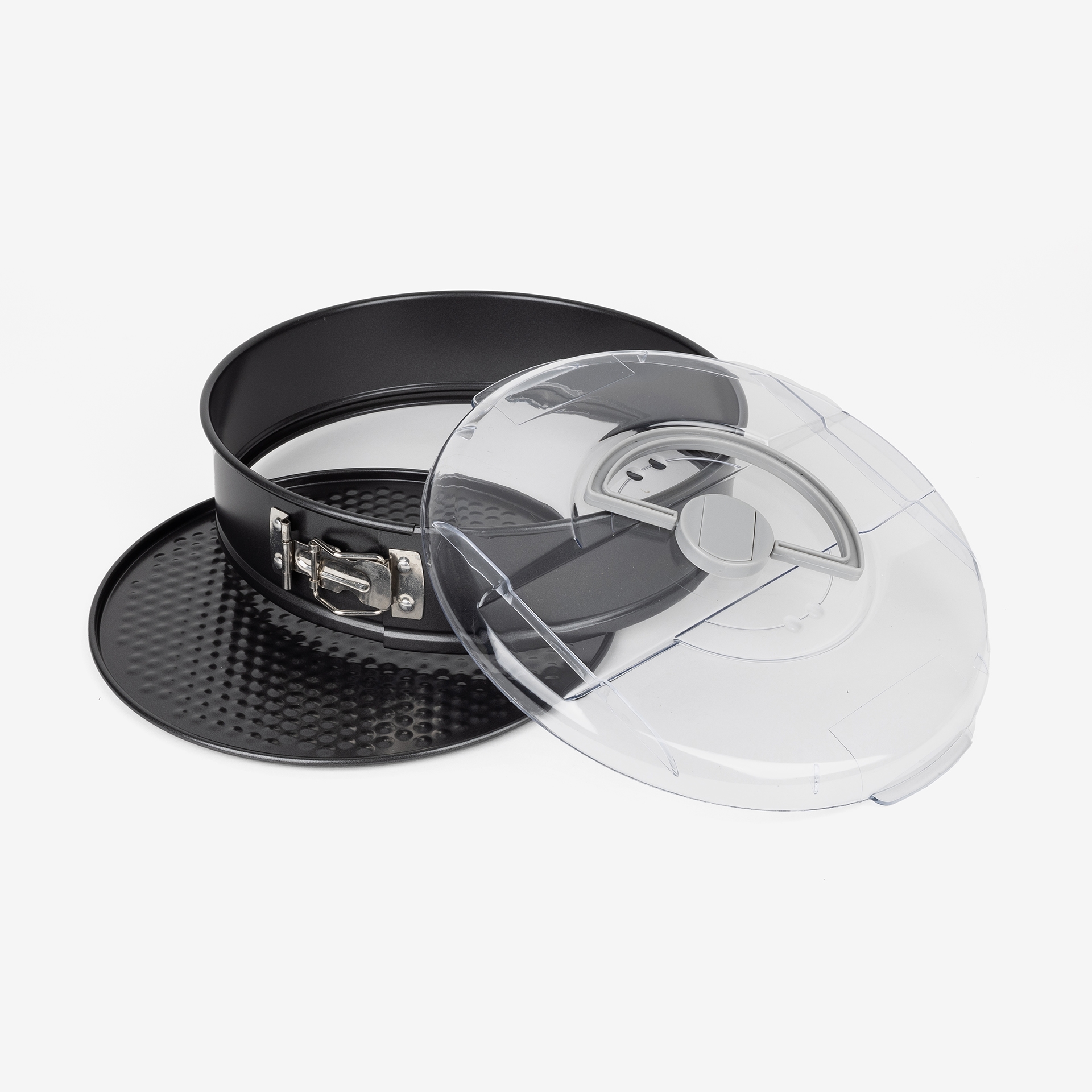 Molde desmontable redondo con tapa y asa 26cm