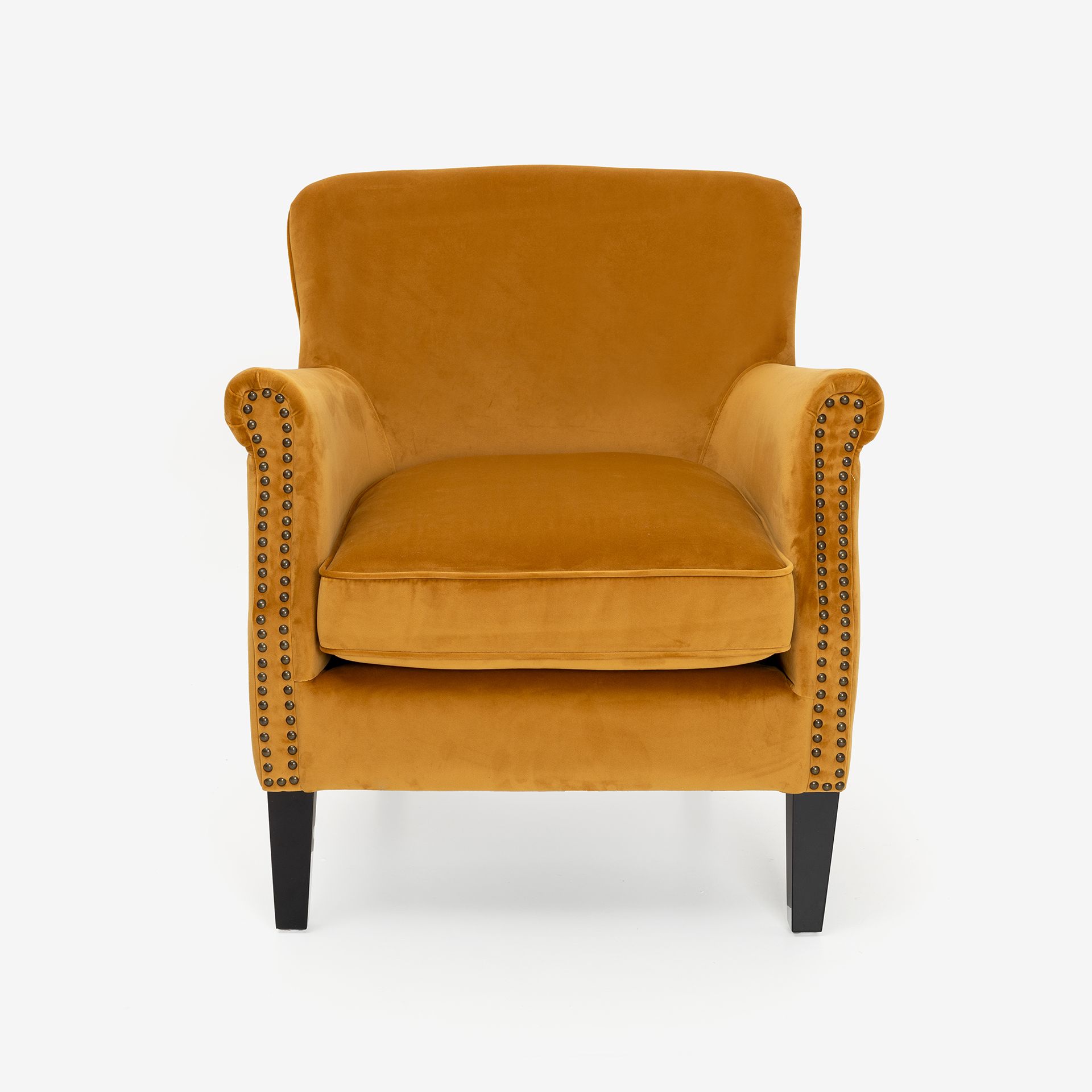 Butaca de terciopelo mostaza Aurora 79x75x79cm Clau&Chloe
