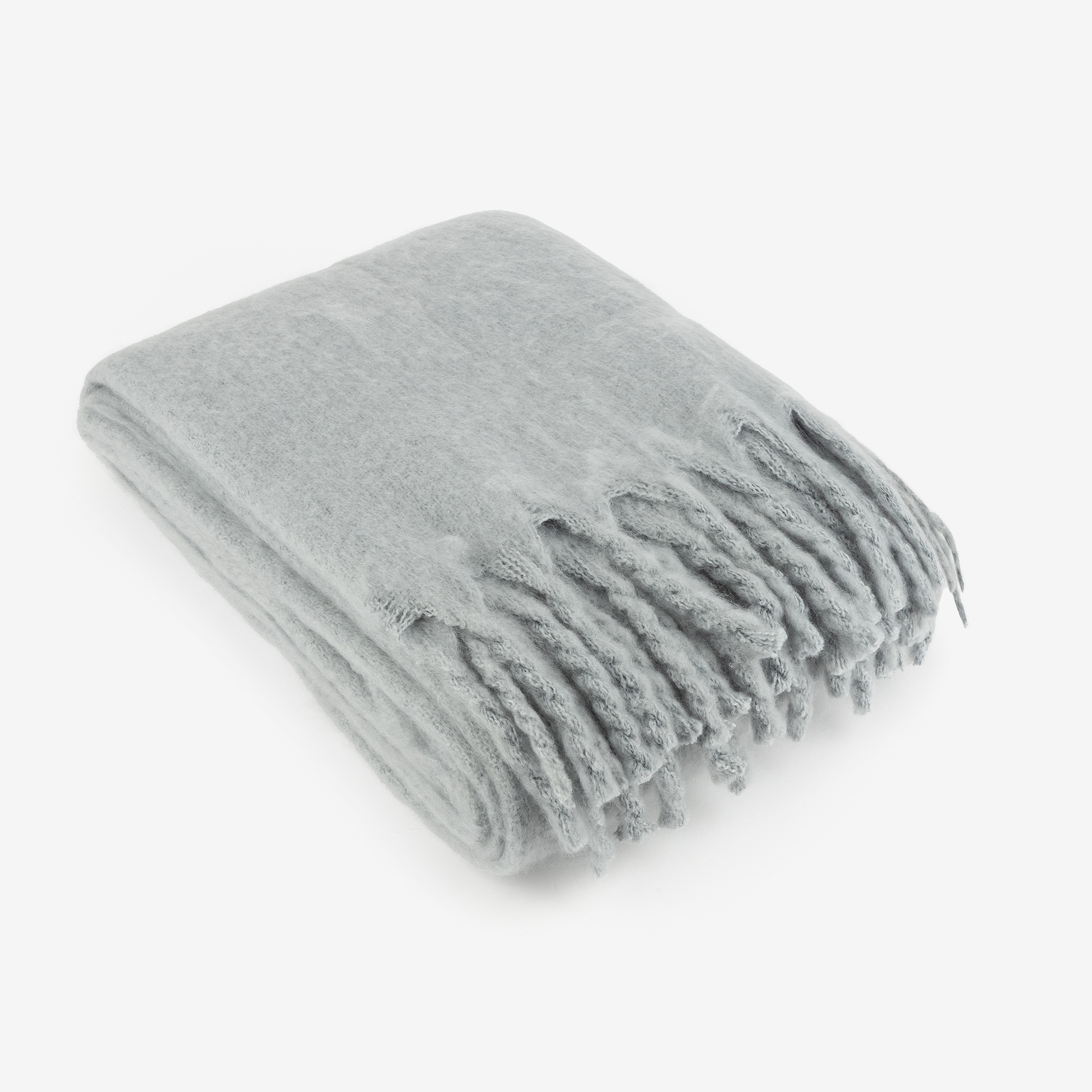 Manta efecto mohair gris 130x150cm