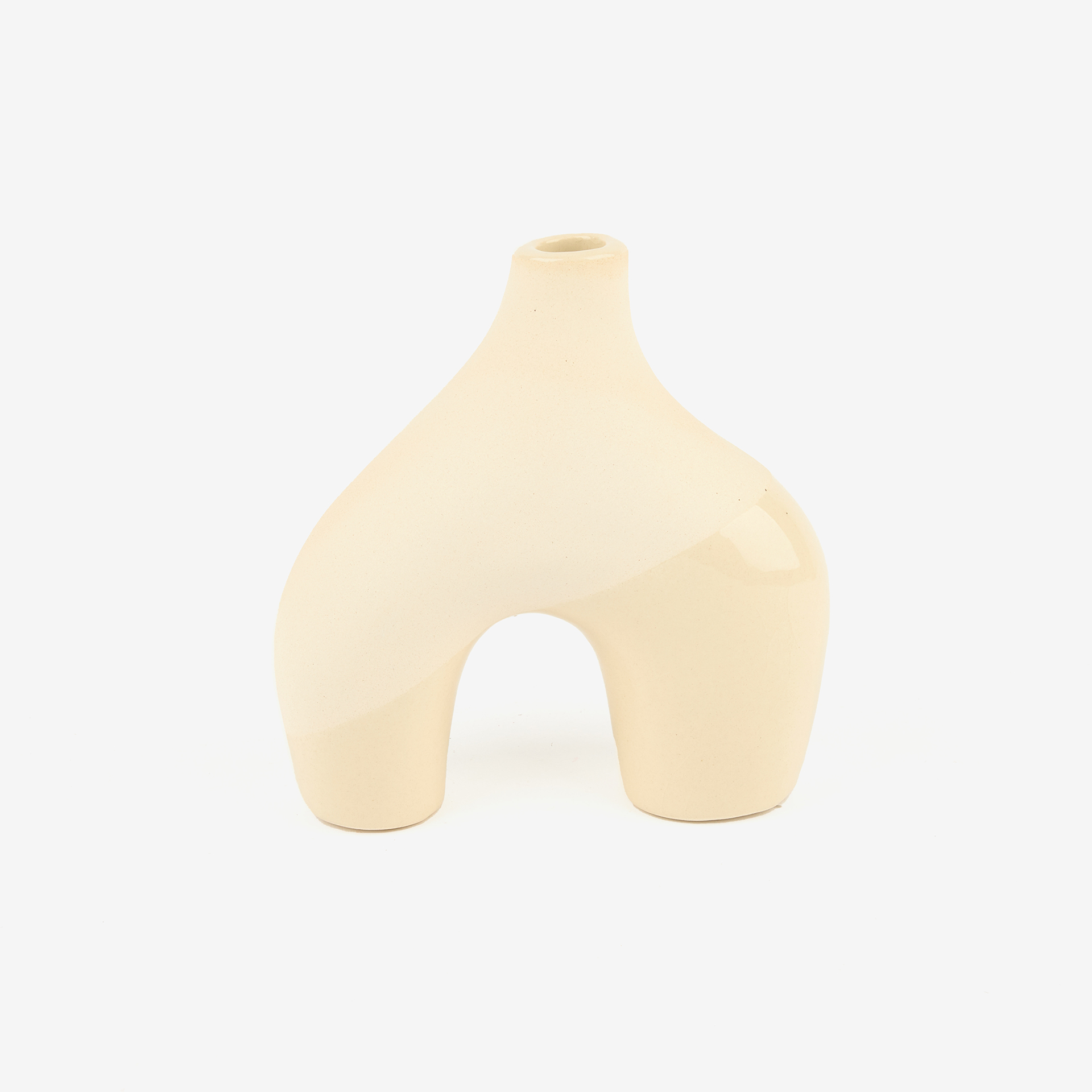 Candelabro de cerámica beige Capiro 15x15x6cm