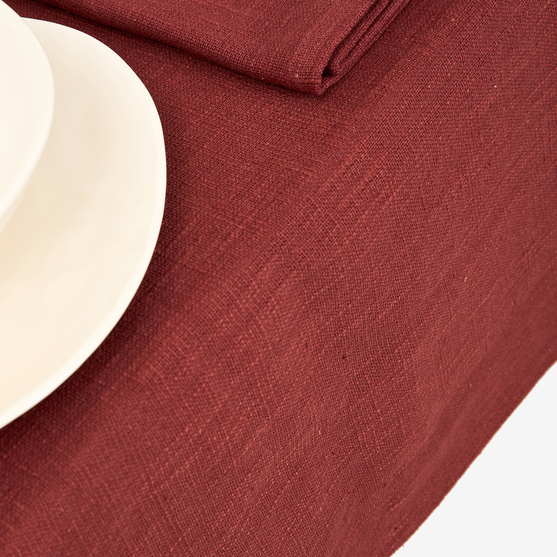 Mantel de algodón vino pespunte crudo Arosa 140x250cm