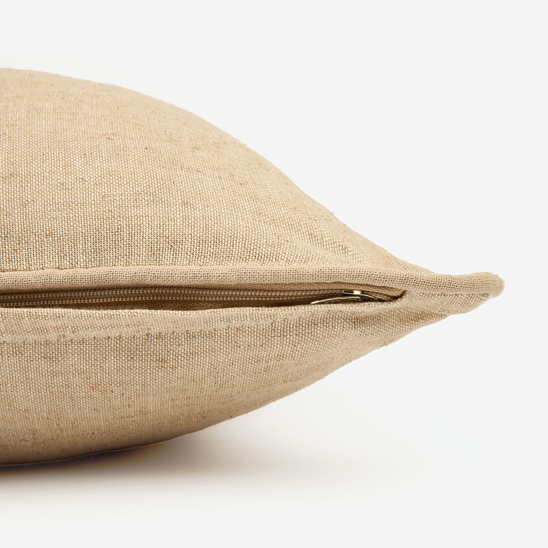 Funda de coj&iacute;n de lino beige 60x60cm