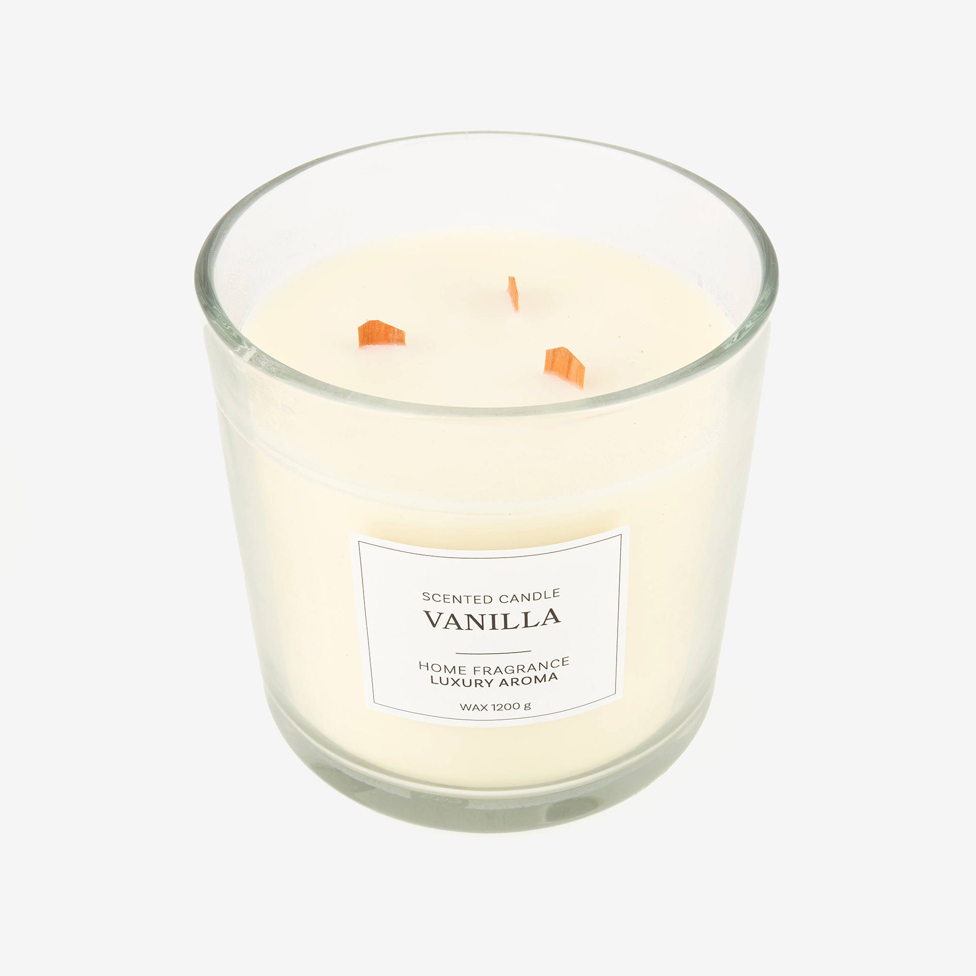 Vela aromática de tres mechas en vaso de cristal 15cm en varios modelos