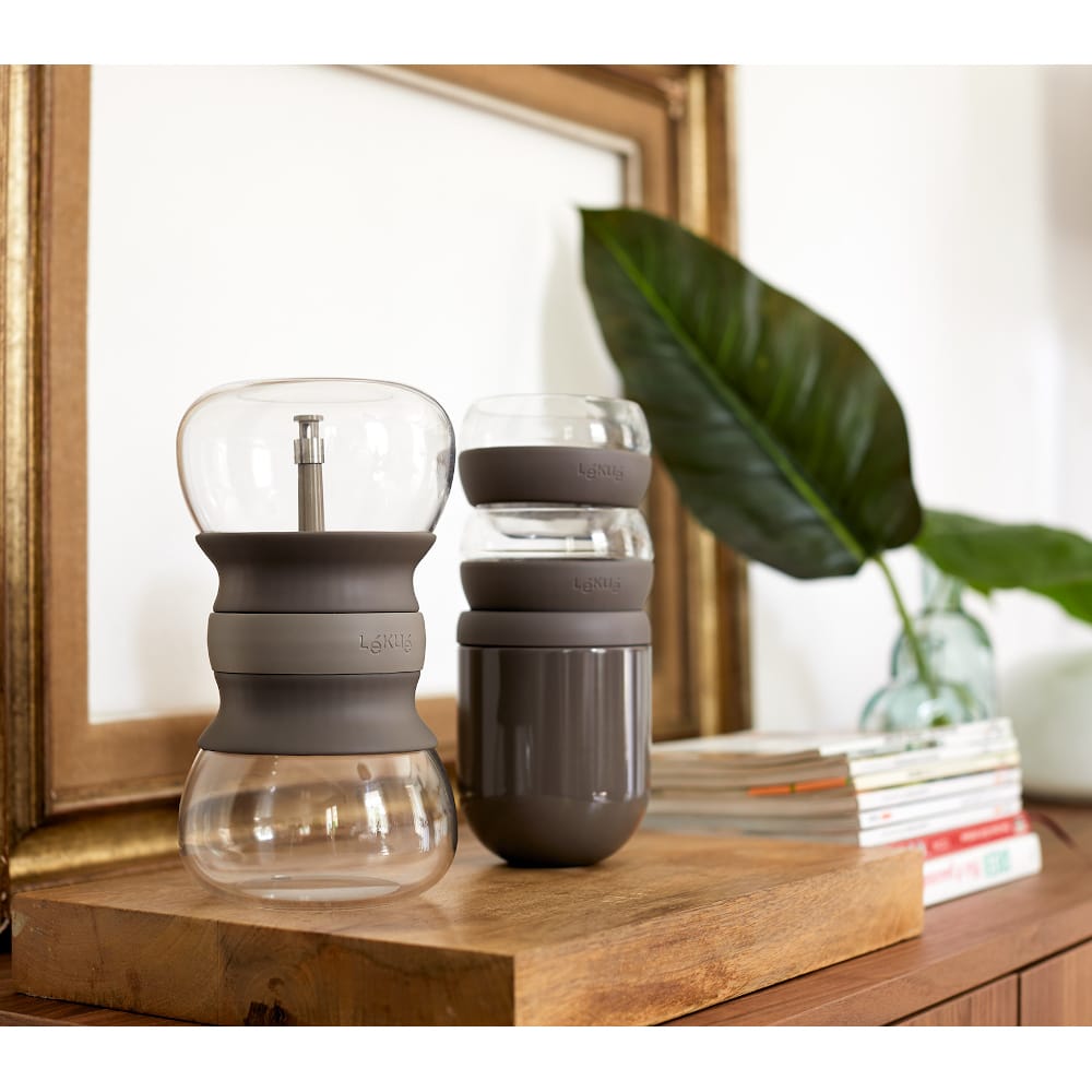 Infusor de t&eacute; de vidrio y silicona Calm &Oslash;11,5x21cm - L&eacute;ku&eacute;