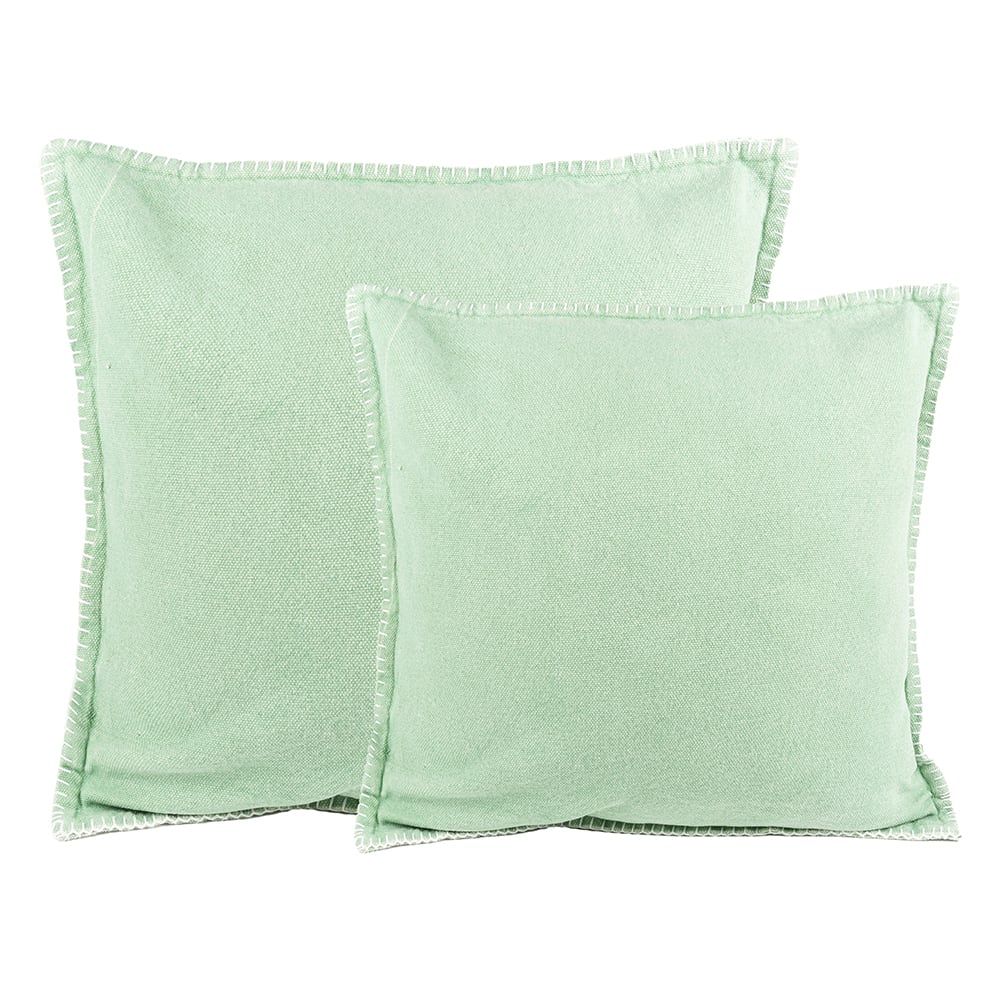 Funda de coj&iacute;n verde Stonewashed 60x60cm