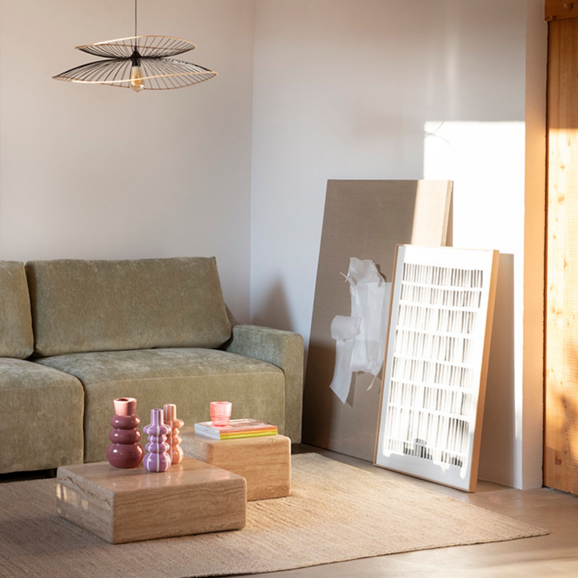 Lámpara de techo de metal negro Selma Ø70cm