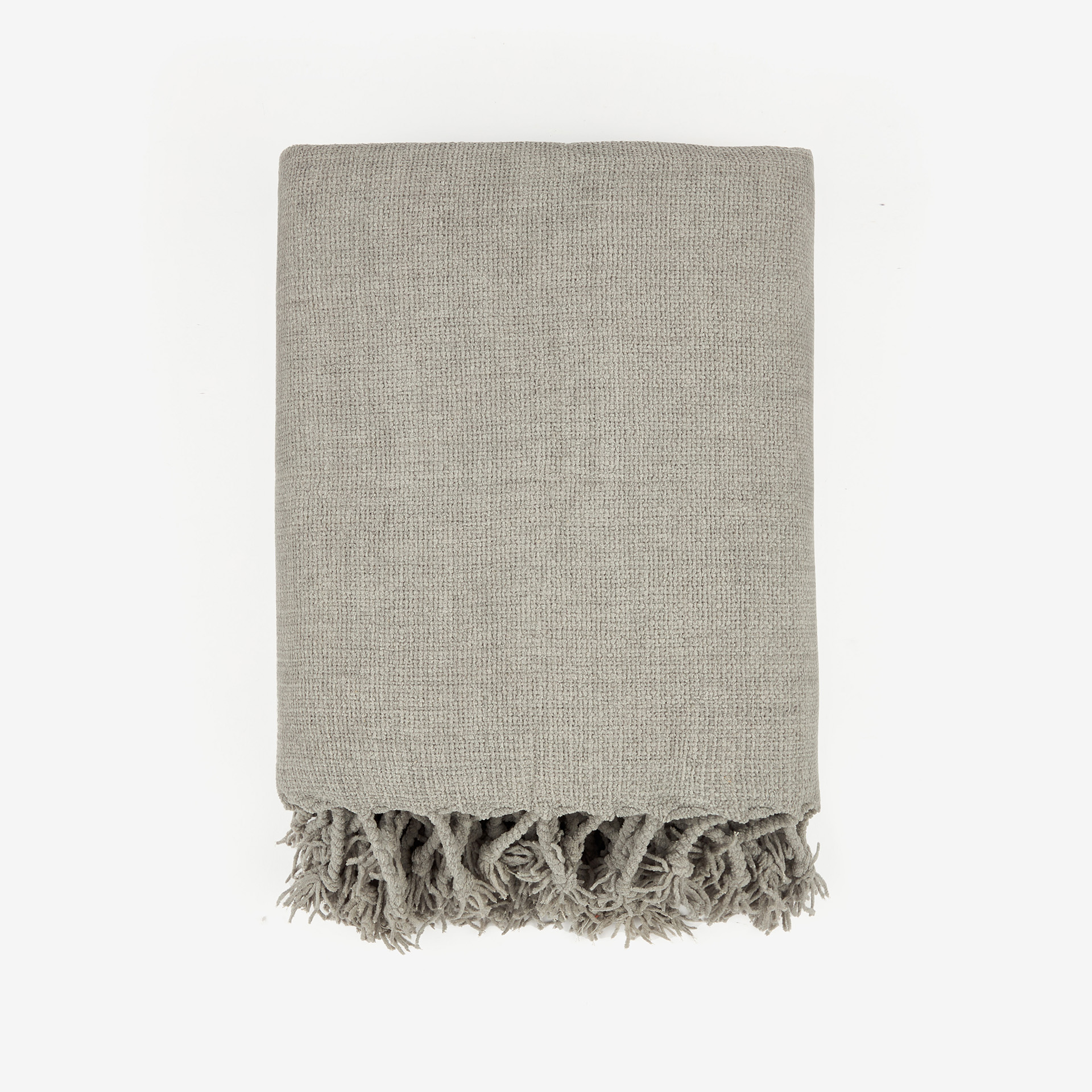 Plaid de chenilla gris Kordon 160x130cm