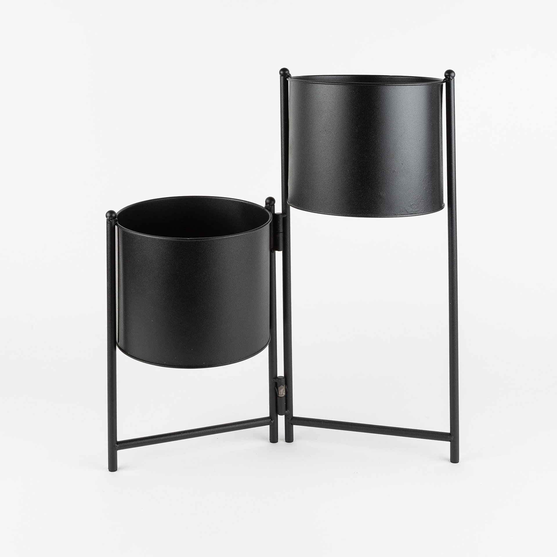 Macetero con soporte metal negro 41x20x47cm