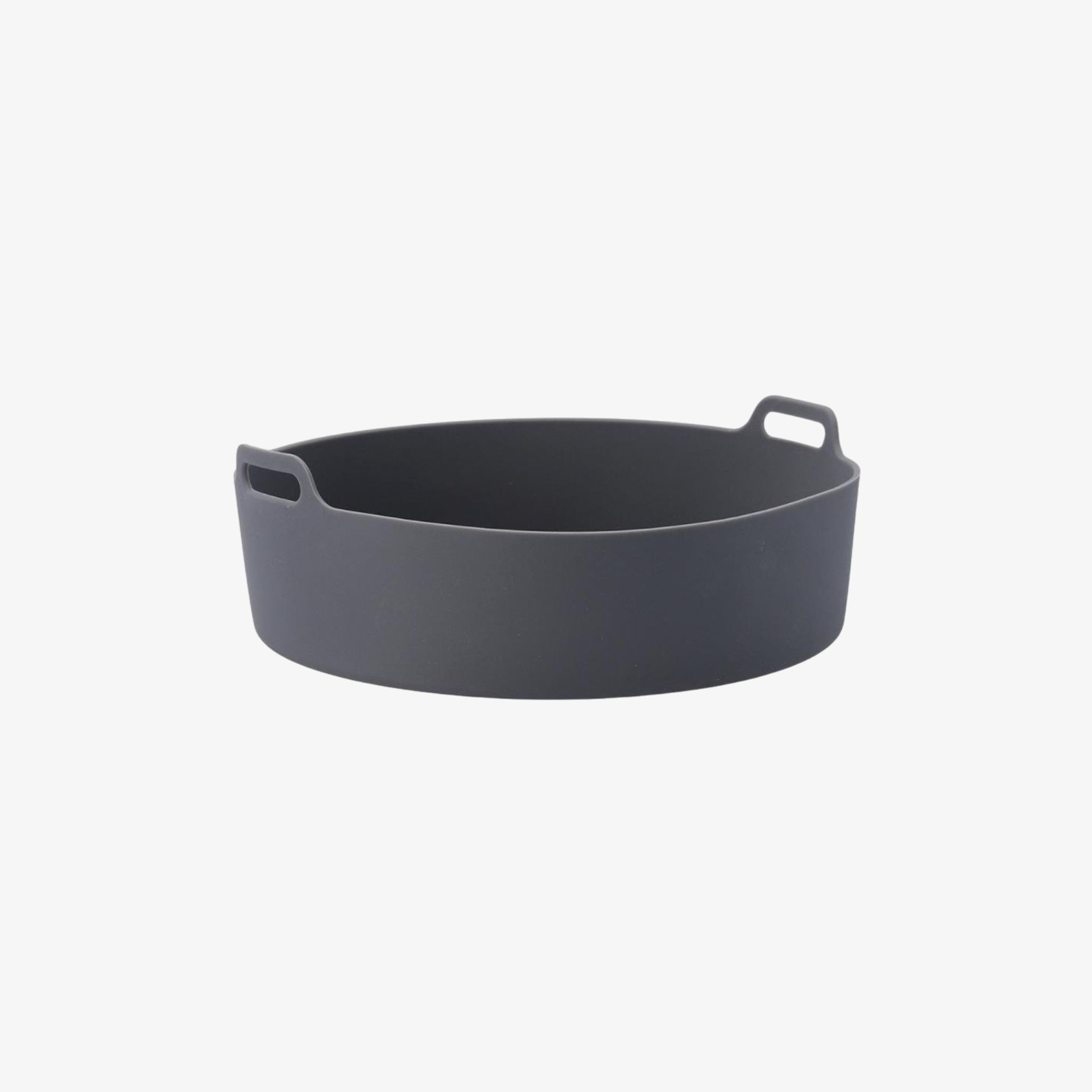 Cesta redonda de silicona gris para freidora de aire Ø22x9cm