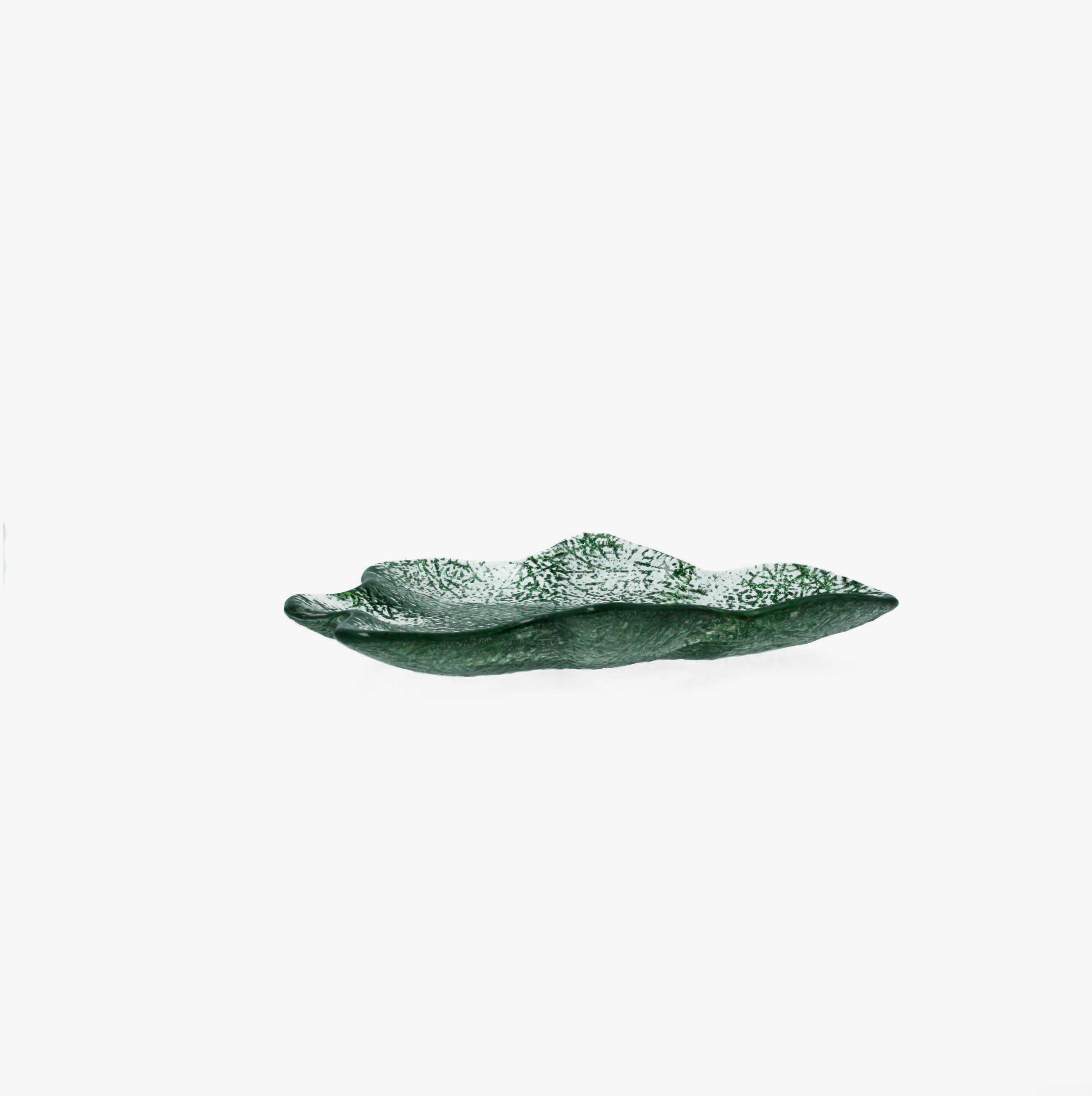 Bandeja de &aacute;rbol de Navidad verde de vidrio Glam 20x16cm