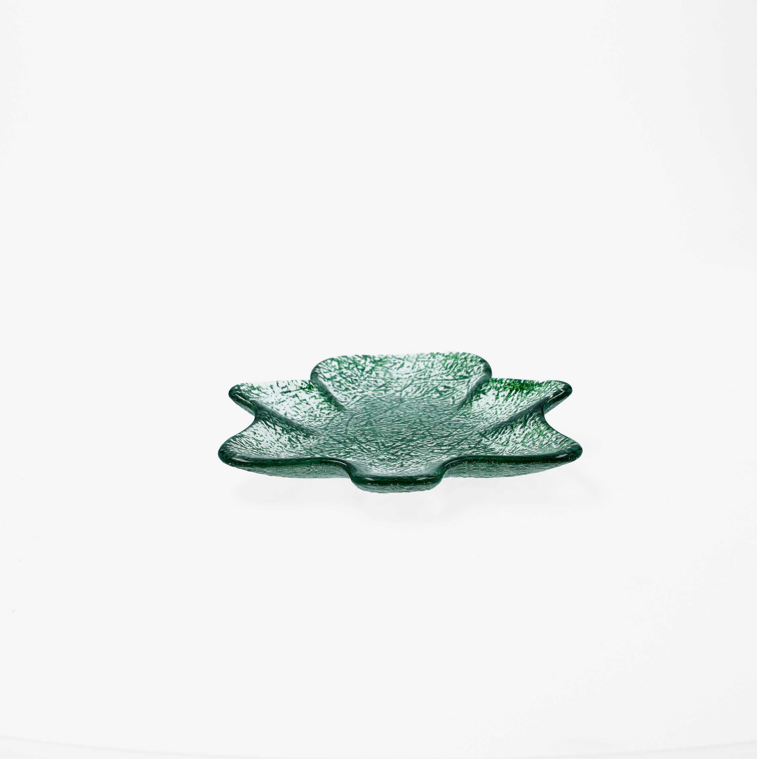 Bandeja de &aacute;rbol de Navidad verde de vidrio Glam 20x16cm