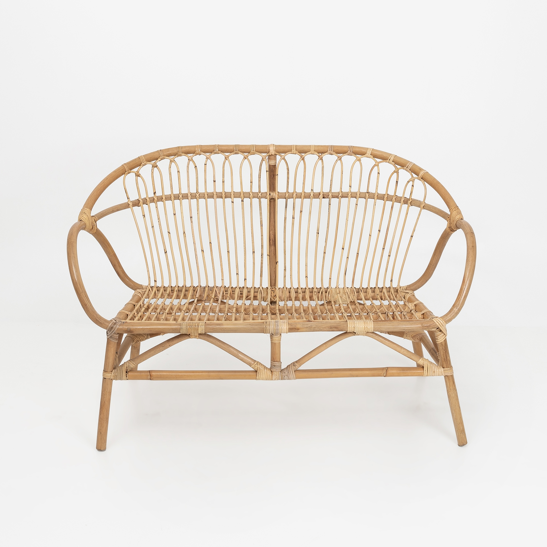 Sof&aacute; de mimbre dos plazas Indie 116x83x68 cm