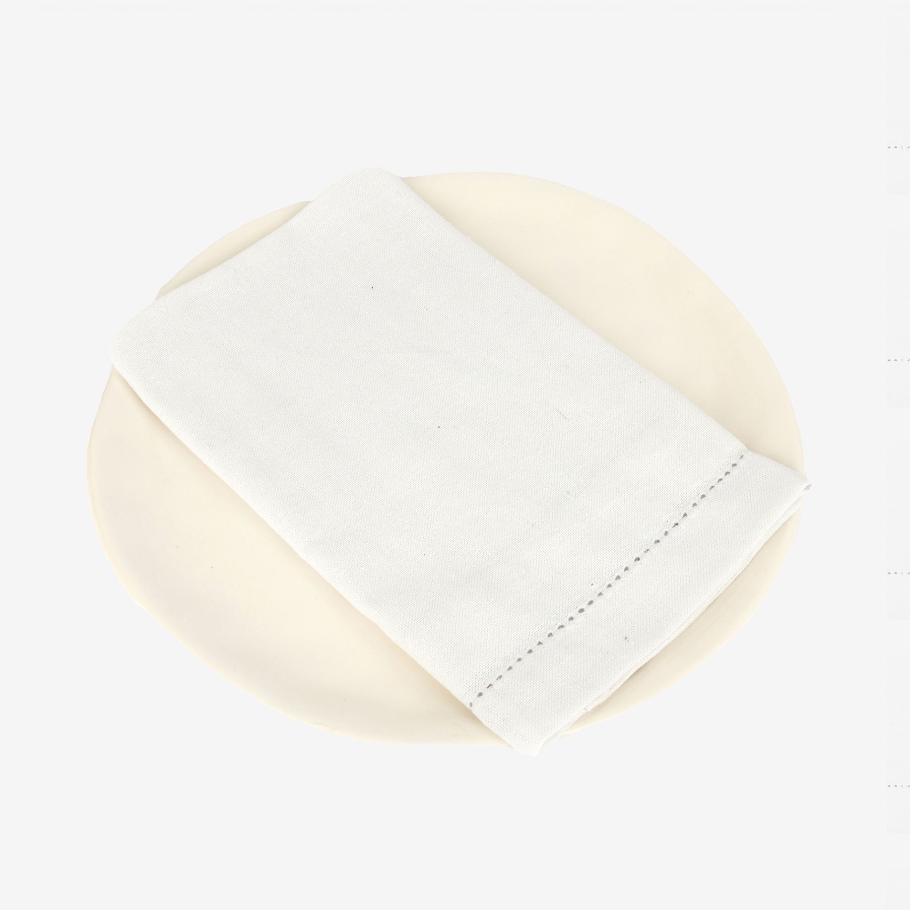 Set de 2 servilletas de algodón blanco Vainica43x43cm
