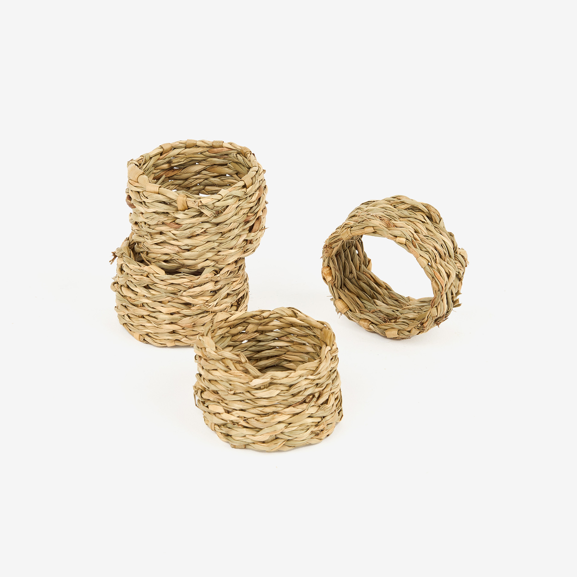 Set de 4 servilleteros de fibras naturales Ø5cm