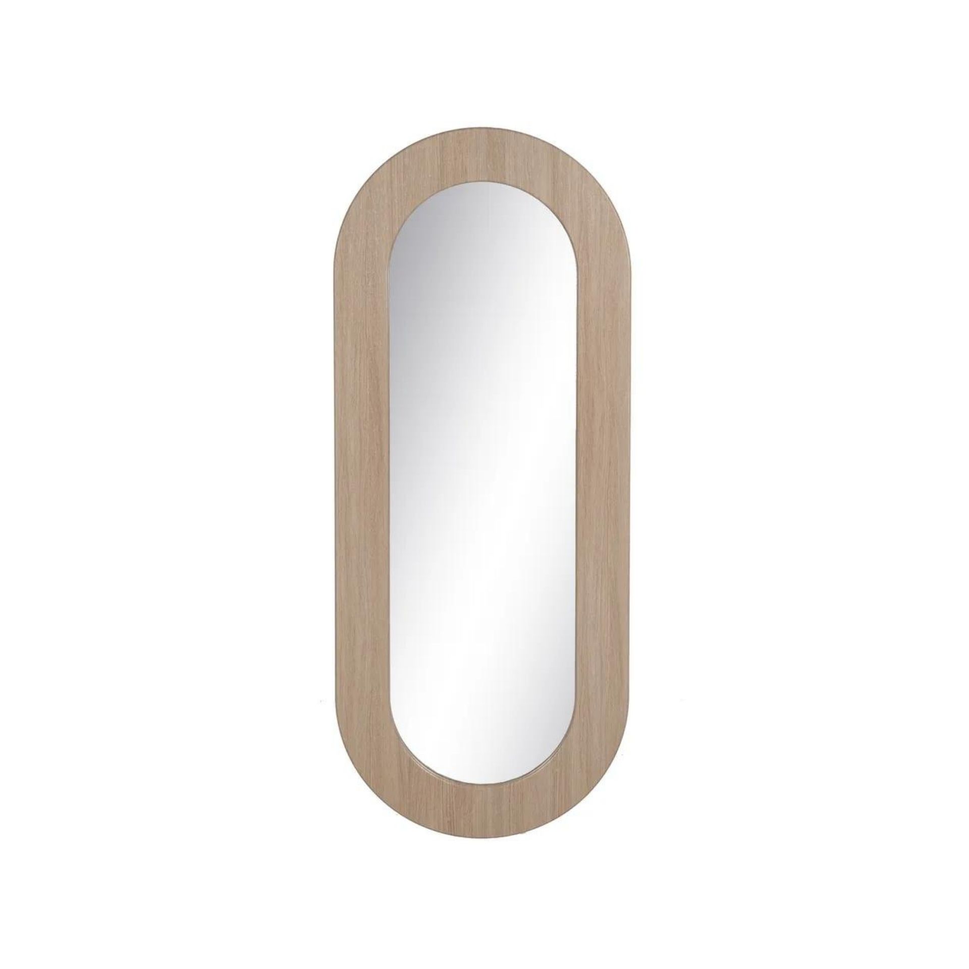 Espejo de pared ovalado de madera DM 65x2,2x160cm
