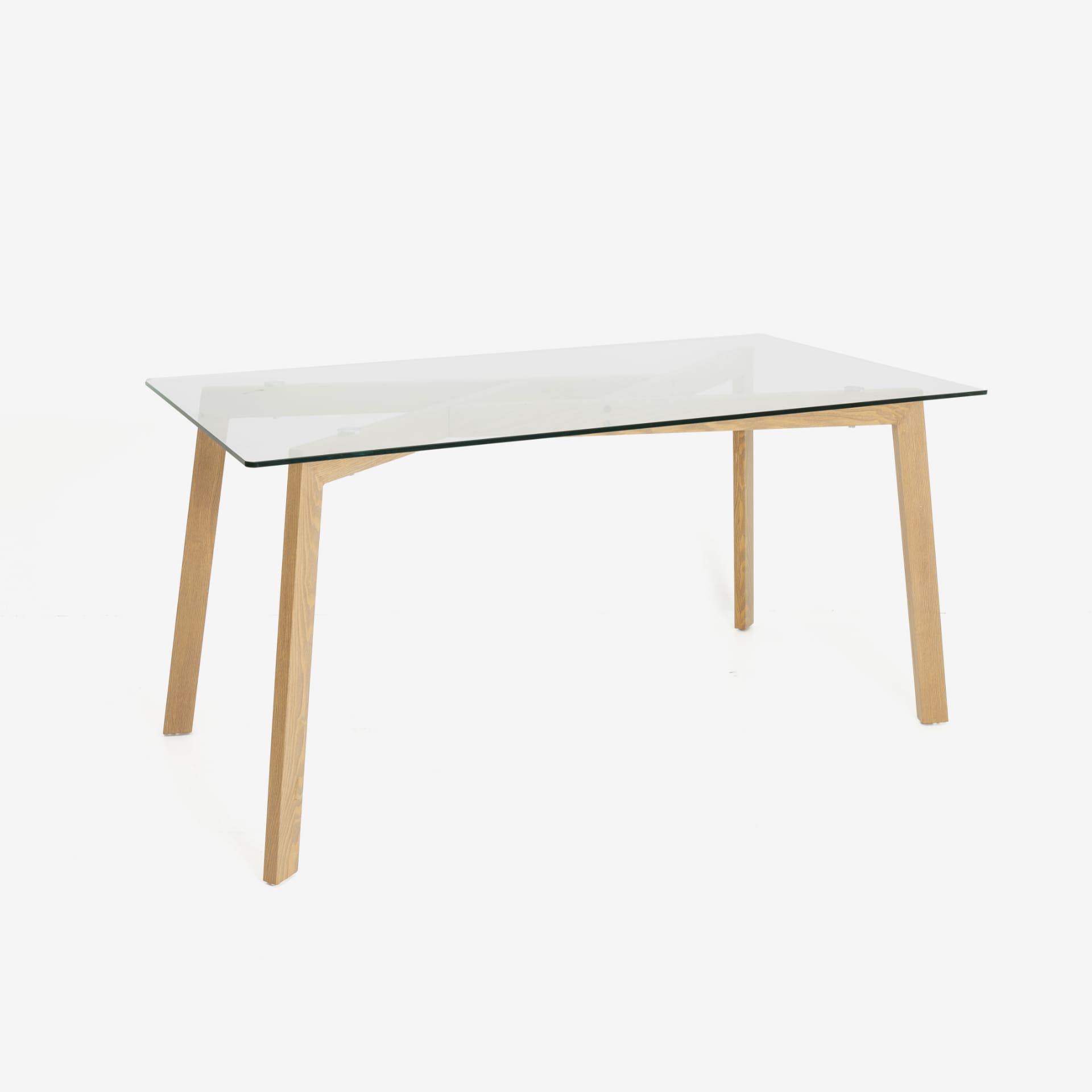 Mesa de comedor de cristal Wood Pattern 150x80x75cm