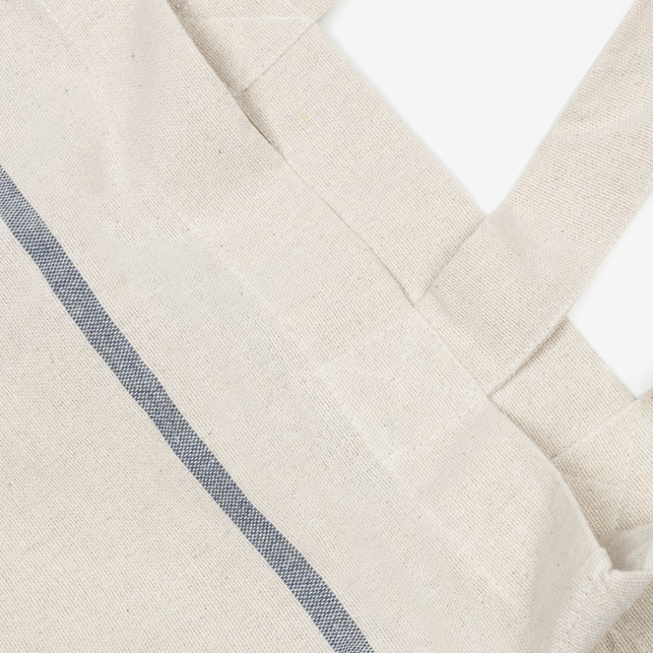 Bolso de algodón con rayas azules Niza 43x39x16cm