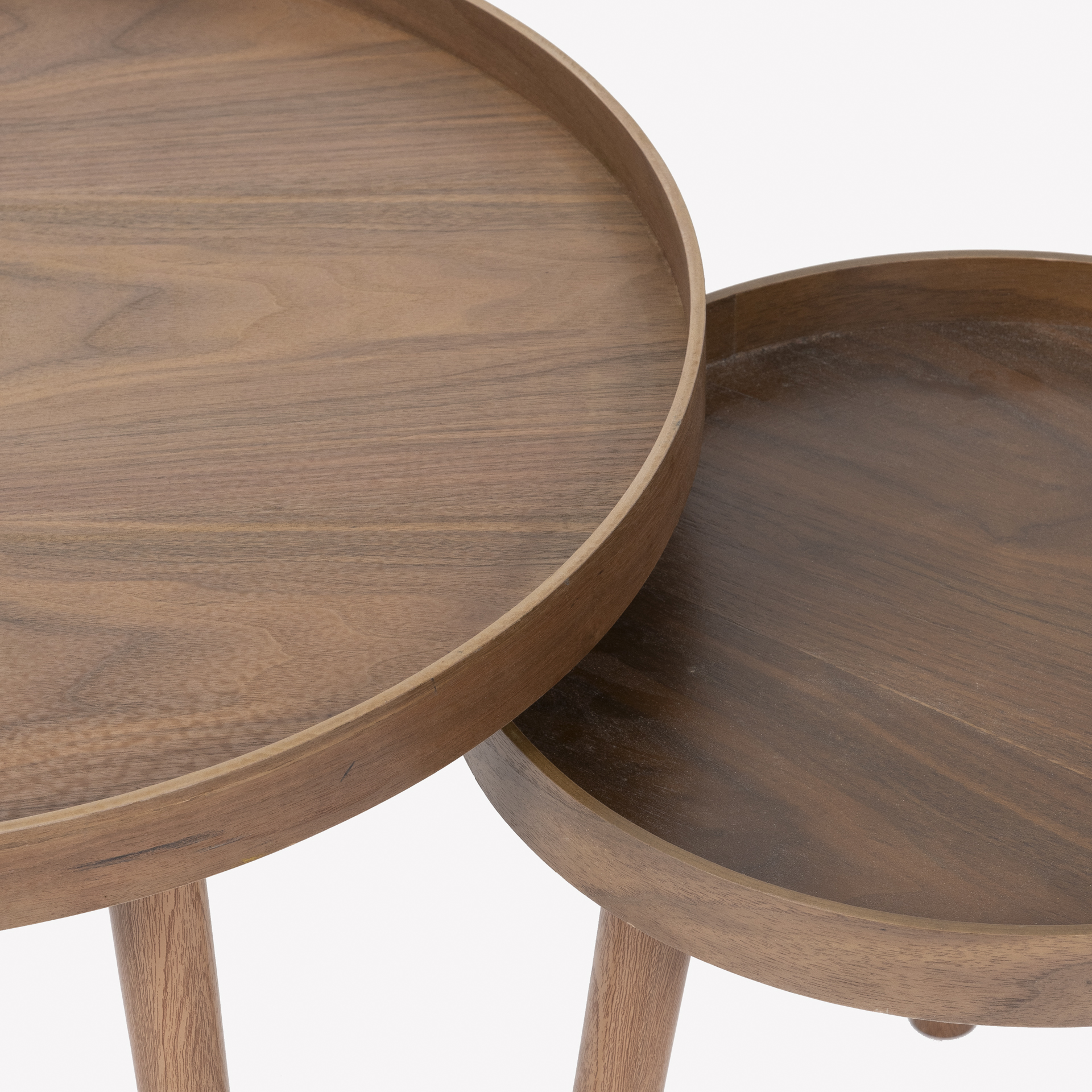 Set de 2 mesas auxiliares de madera de pino Ø60/Ø38cm