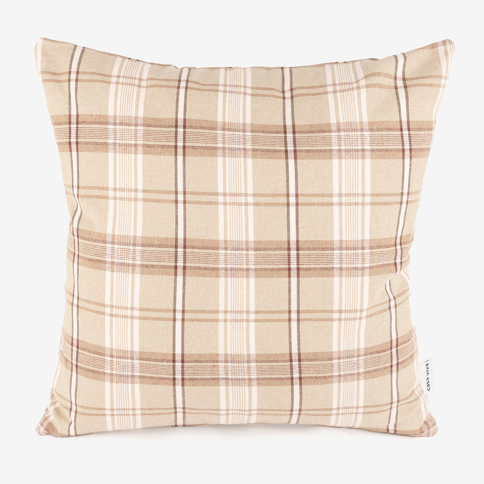 Funda de coj&iacute;n de algod&oacute;n reciclado Tart&aacute;n uva Sira 45x45cm