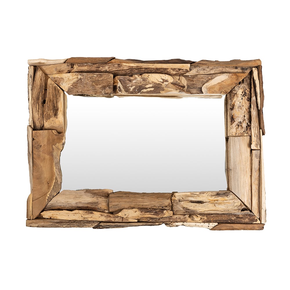 Espejo rectangular de madera