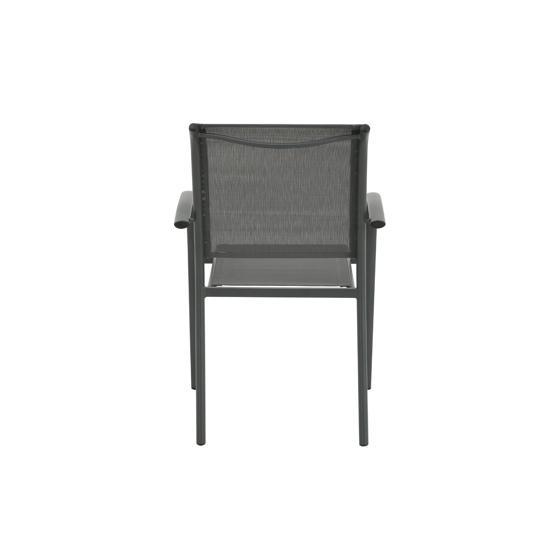 Silla de jardín de aluminio y textilene gris Tabarca 56x62x88cm
