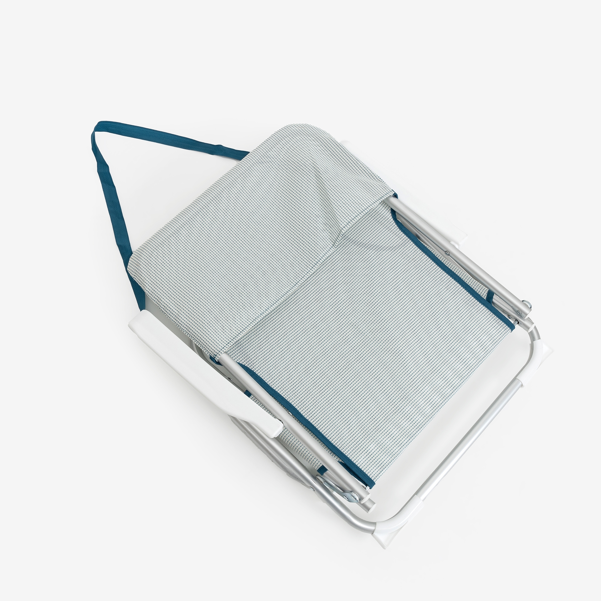 Silla de playa plegable de aluminio azul Medano 40x56x70cm