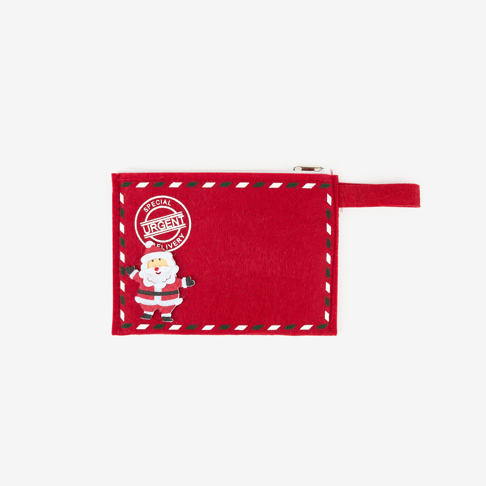 Sobre Santa Claus de fieltro rojo 16x11,5cm