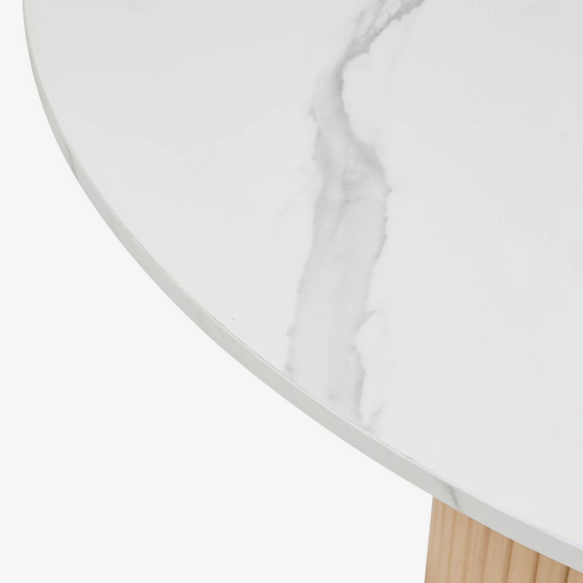 Mesa de comedor de madera efecto m&aacute;rmol Korel &Oslash;110cm
