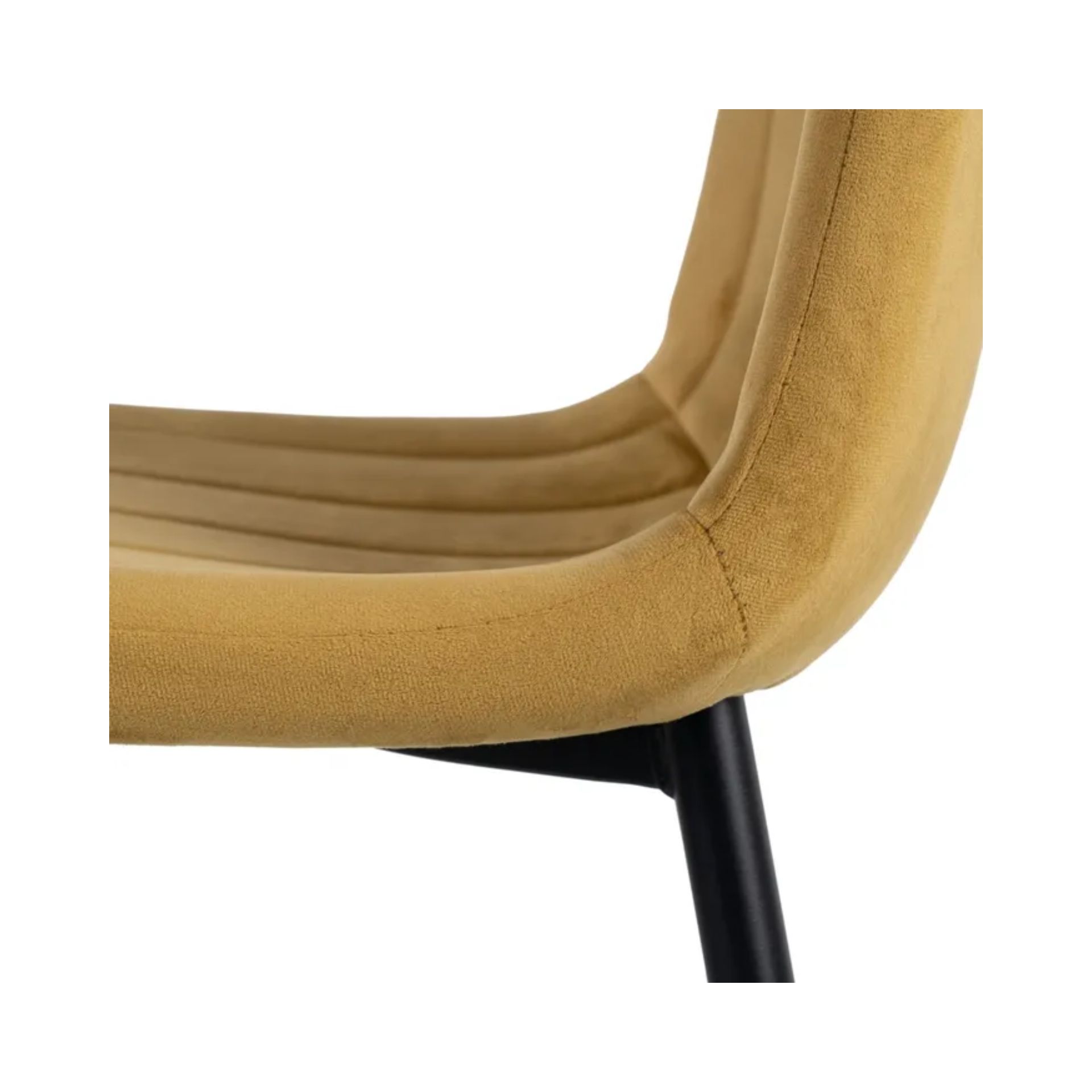 Set de 4 sillas de comedor de terciopelo dorado Izabal 55x44x88cm