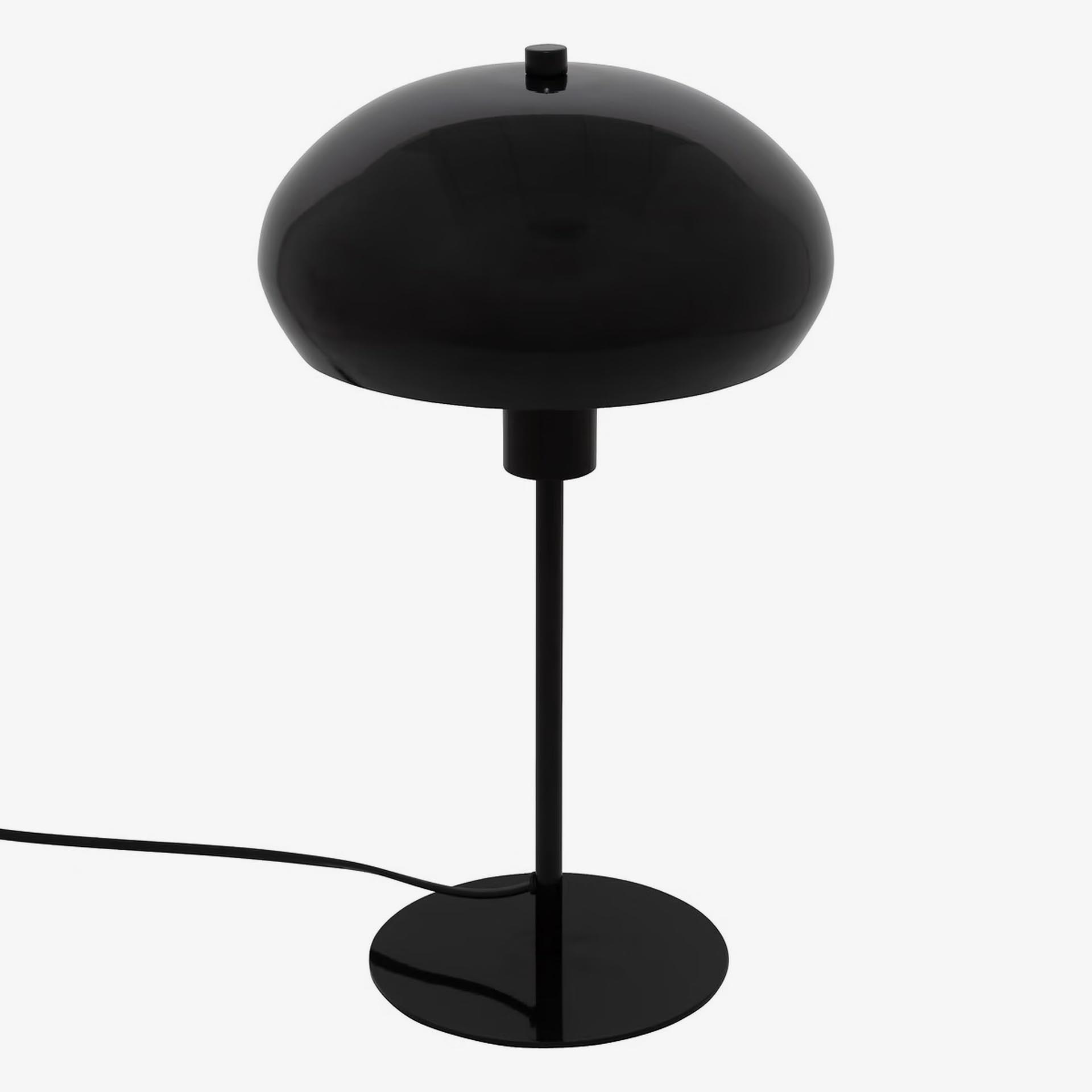 L&aacute;mpara de mesa seta Savio de metal negro 38cm