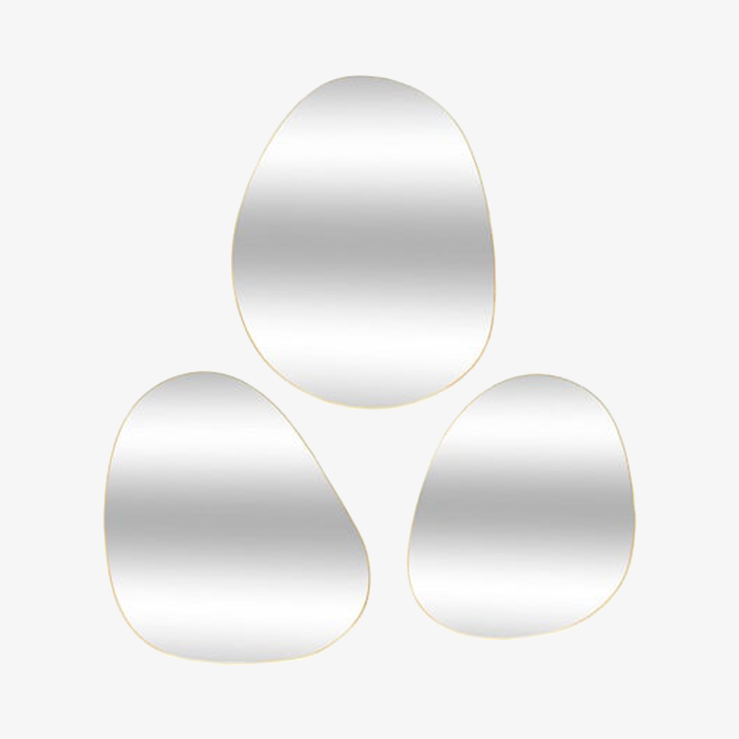 Set de 3 espejos de pared de metal 32x38cm