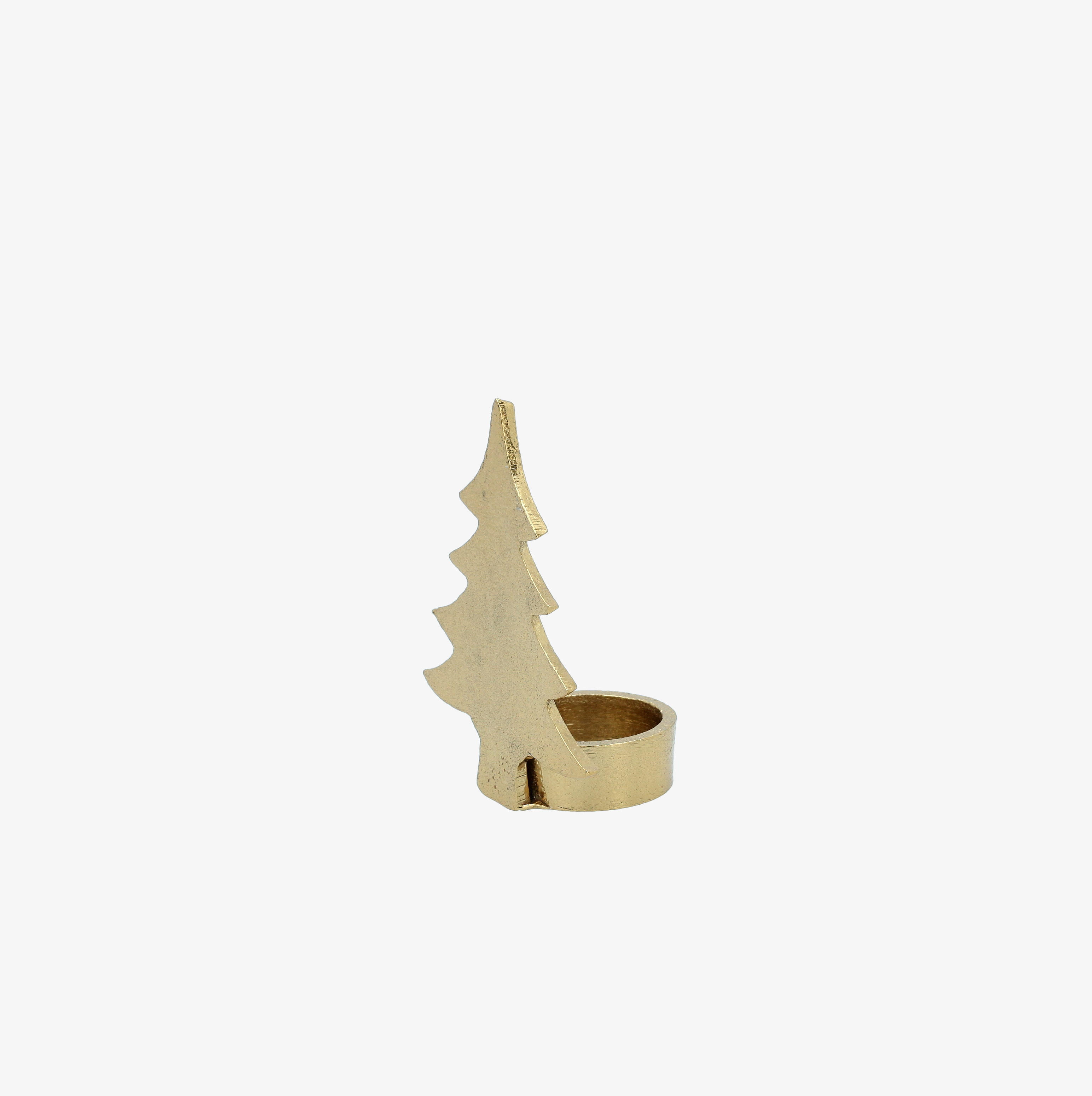 Portavelas &aacute;rbol de Navidad dorado para vela de t&eacute;