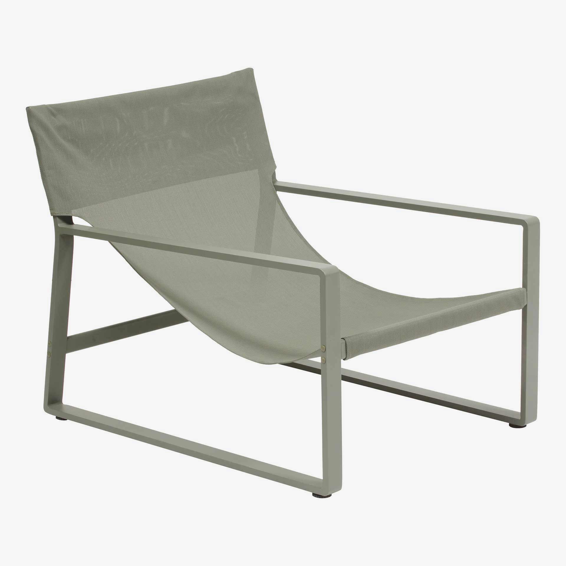 Sillon reclinable de jard&iacute;n de aluminio verde Lambor 151x69x73cm