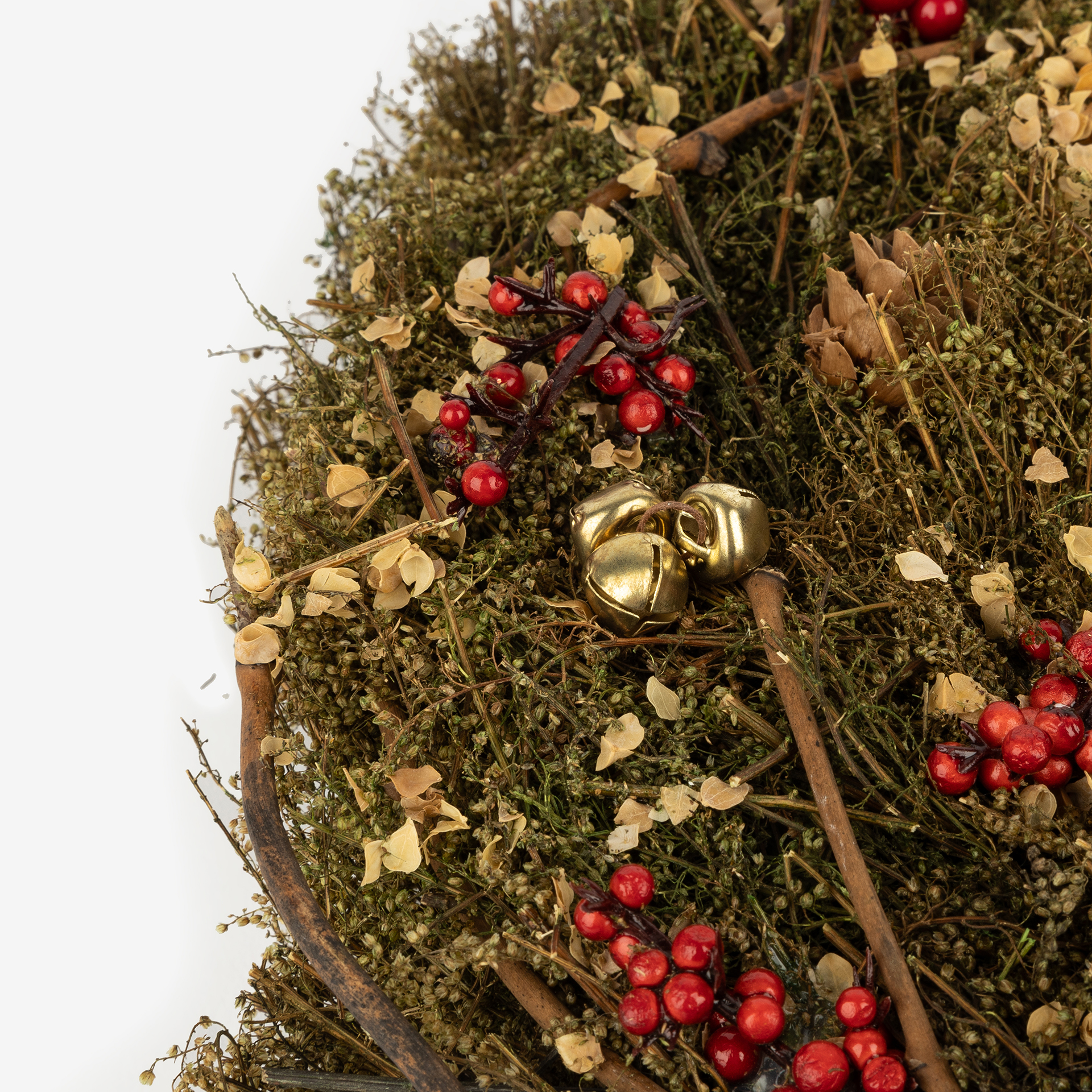 Corona decorativa bayas y pi&ntilde;as &Oslash;33cm