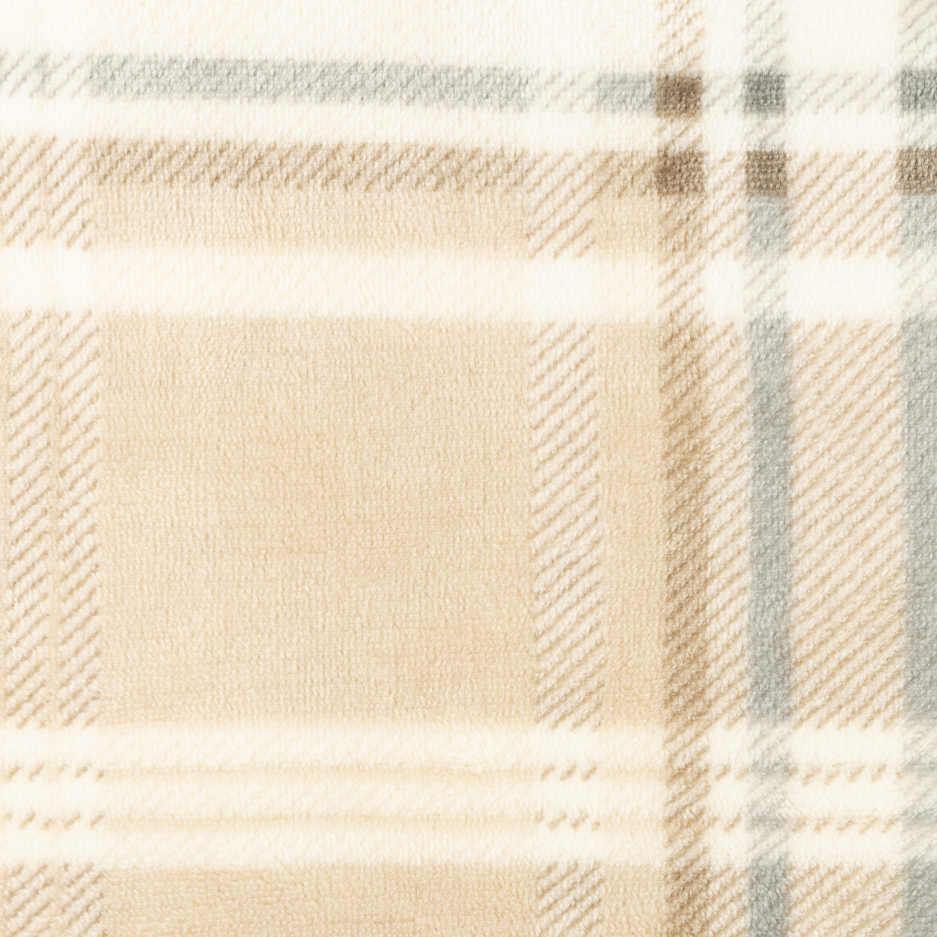 Funda de cojín de poliéster beige Tartán 45x45cm