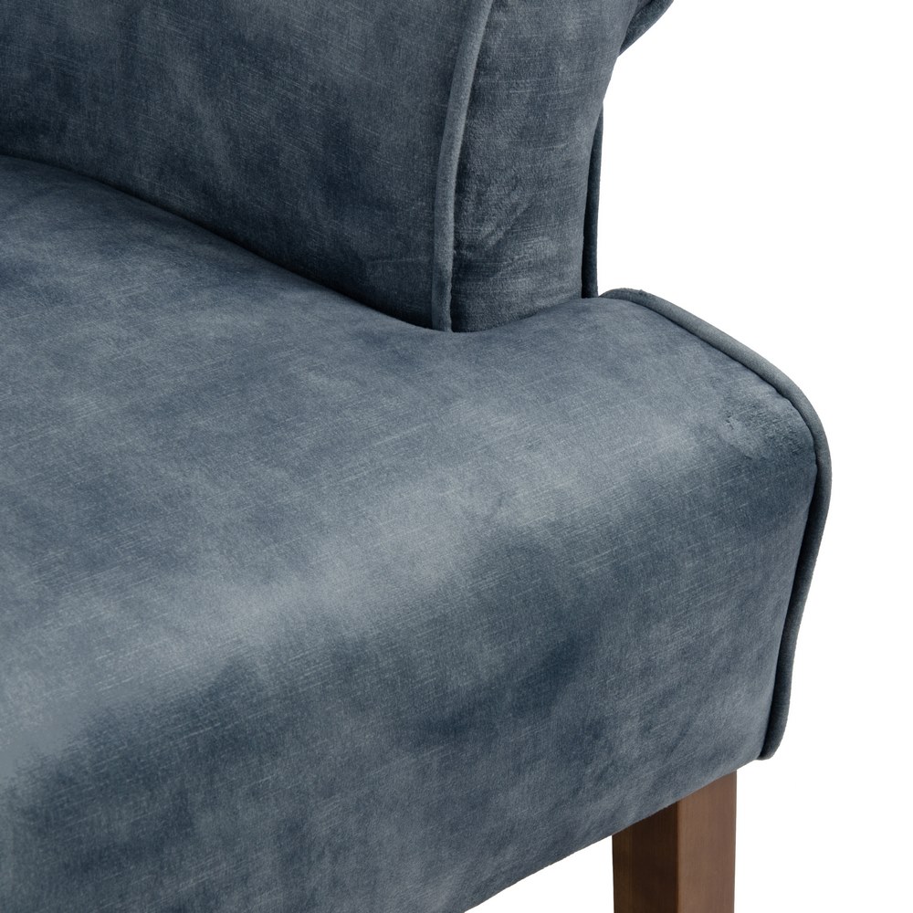 Butaca efecto velvet azul Seran 77x64x88cm