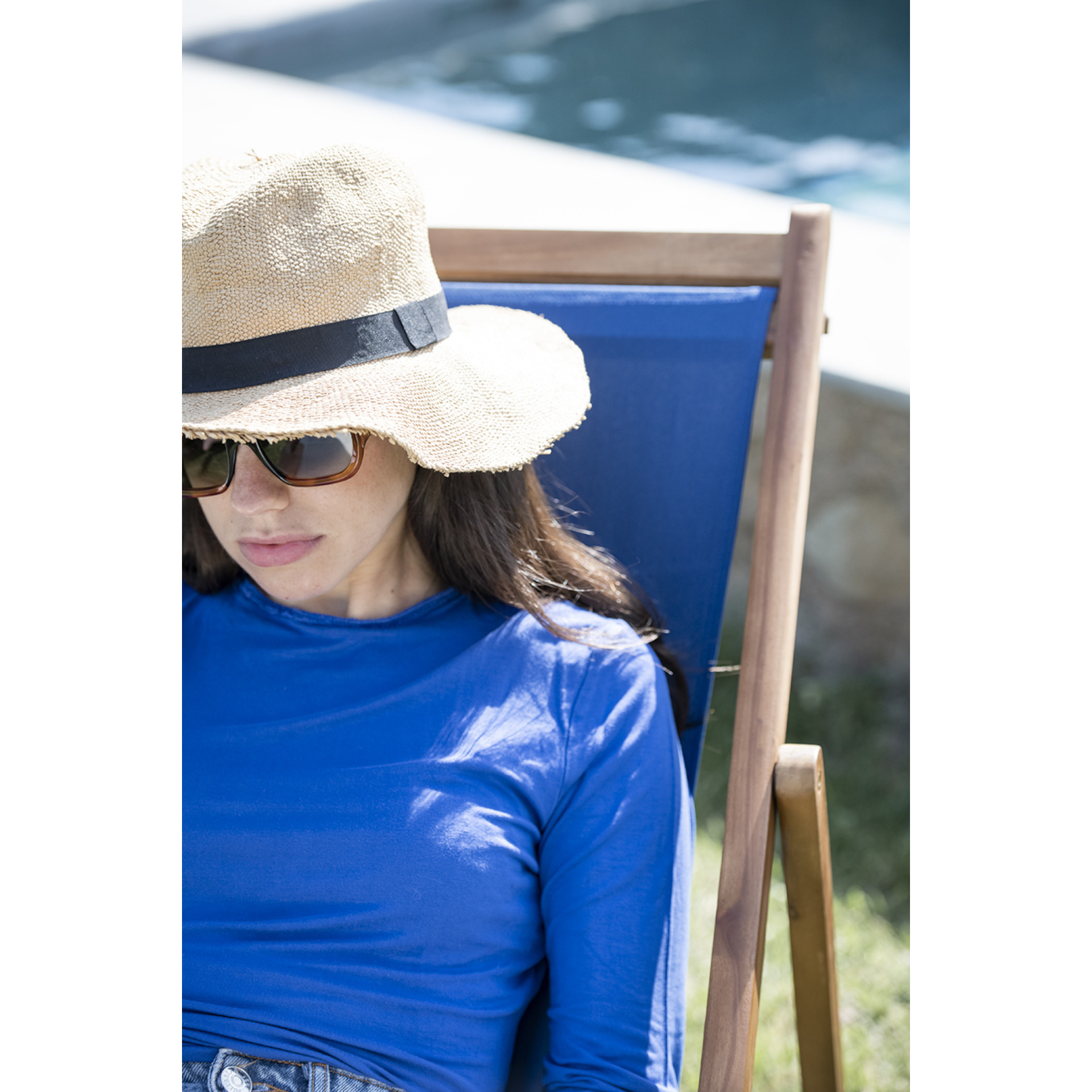 Hamaca de madera de acacia azul Margaret 106x60x80cm