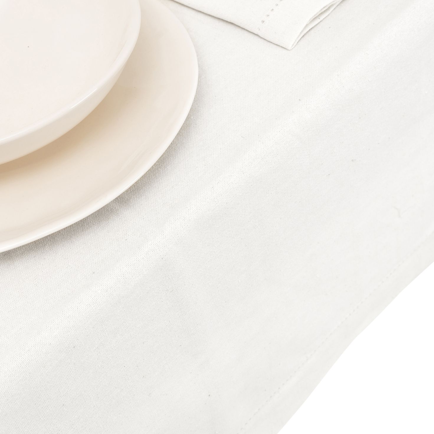 Mantel de algodón blanco Vainica Ø160cm