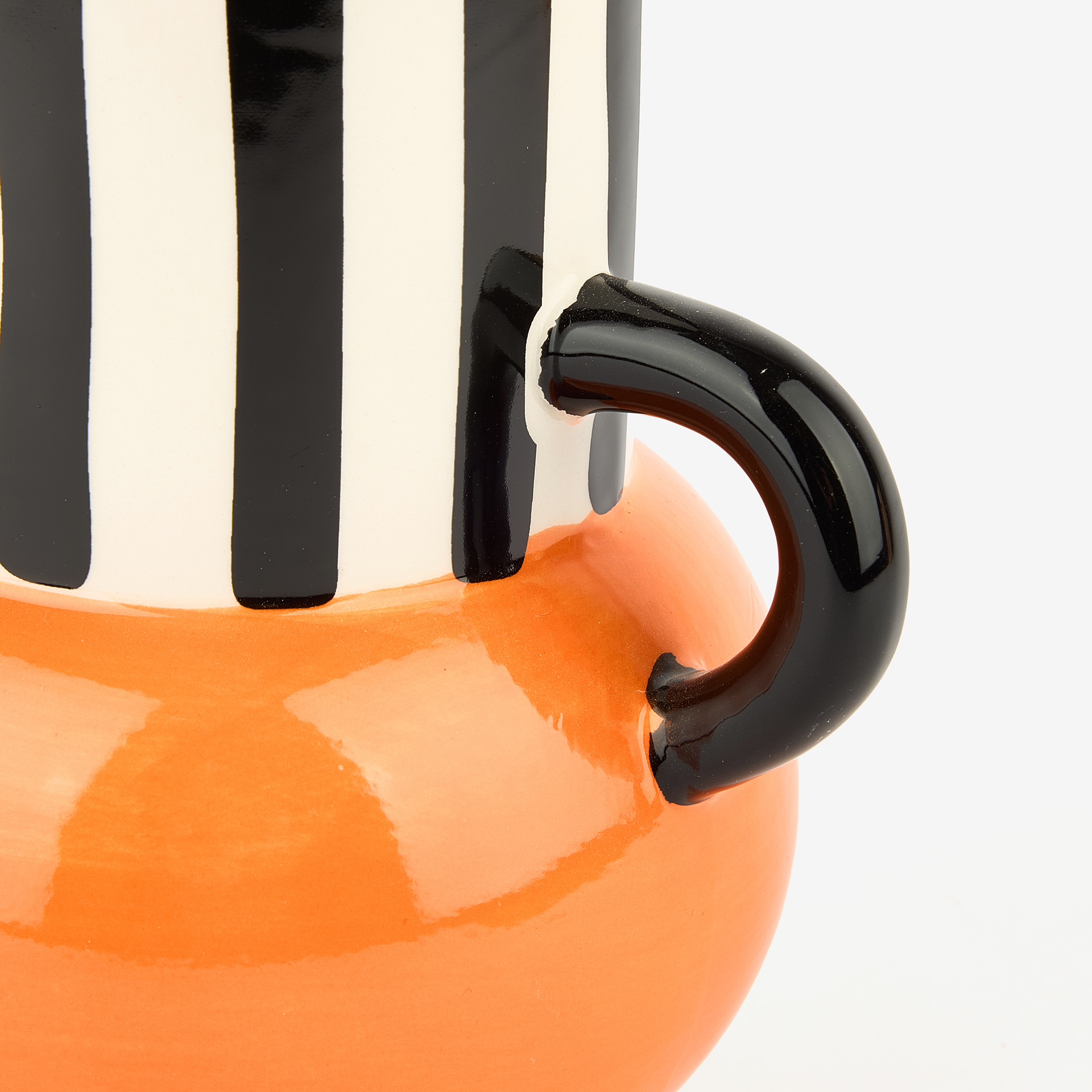 Jarrón de cerámica rayas Gadiel 18cm