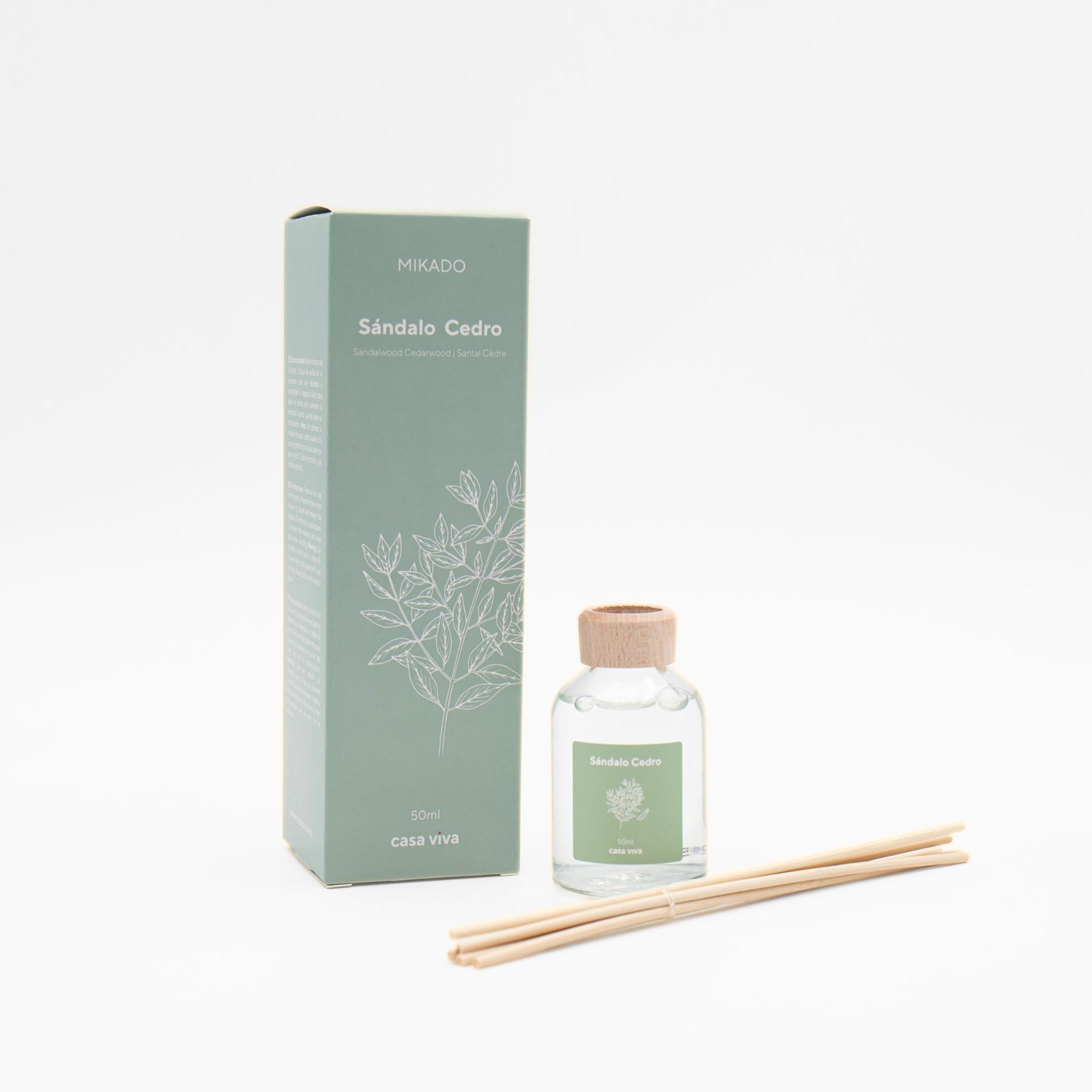 Difusor en mikado Sándalo y Cedro 50ml Casa Viva
