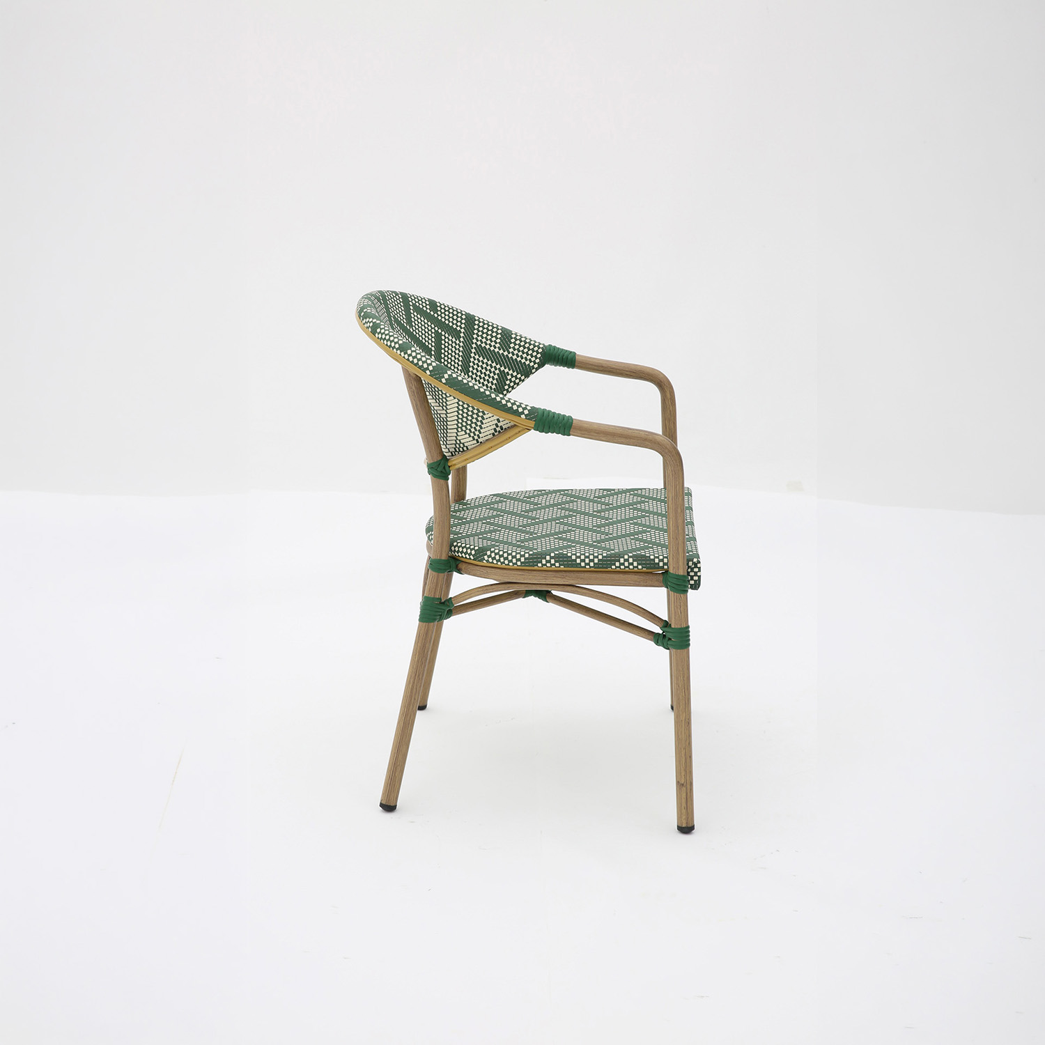 Silla de jard&iacute;n de rat&aacute;n sint&eacute;tico verde Selva 57x60x83cm