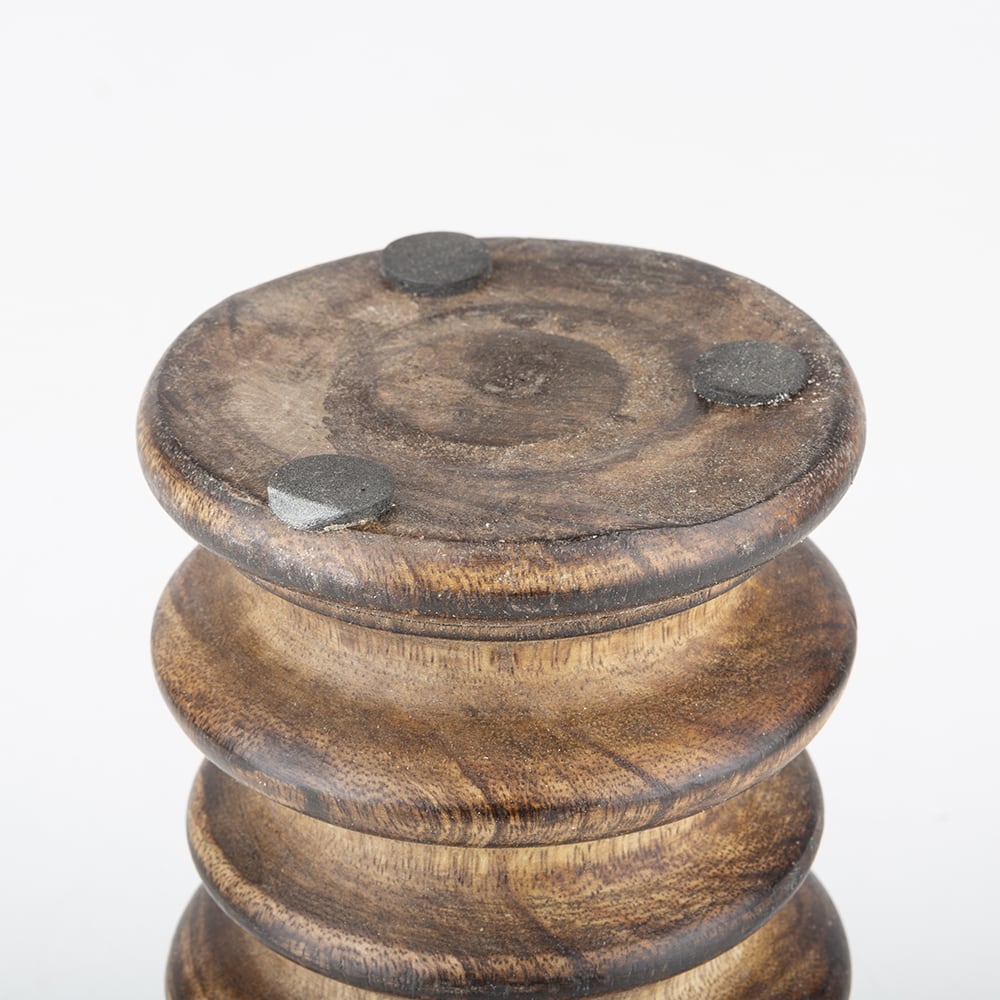 Portavela de madera natural 15cm