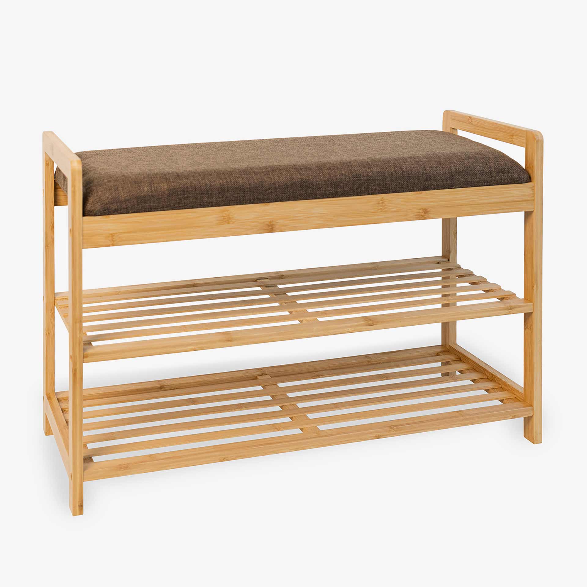 Banco zapatero marrón 70x30x50 Bambu