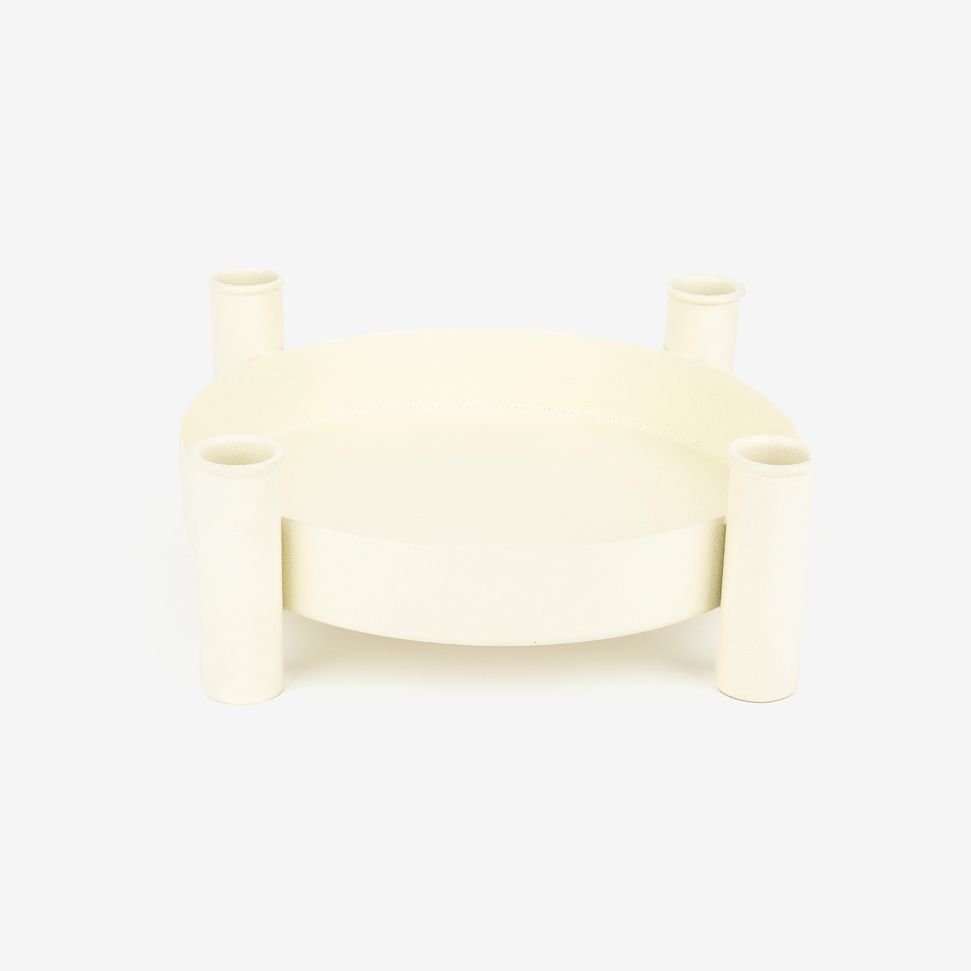 Portavelas de metal beige Sandy Ø26x8cm