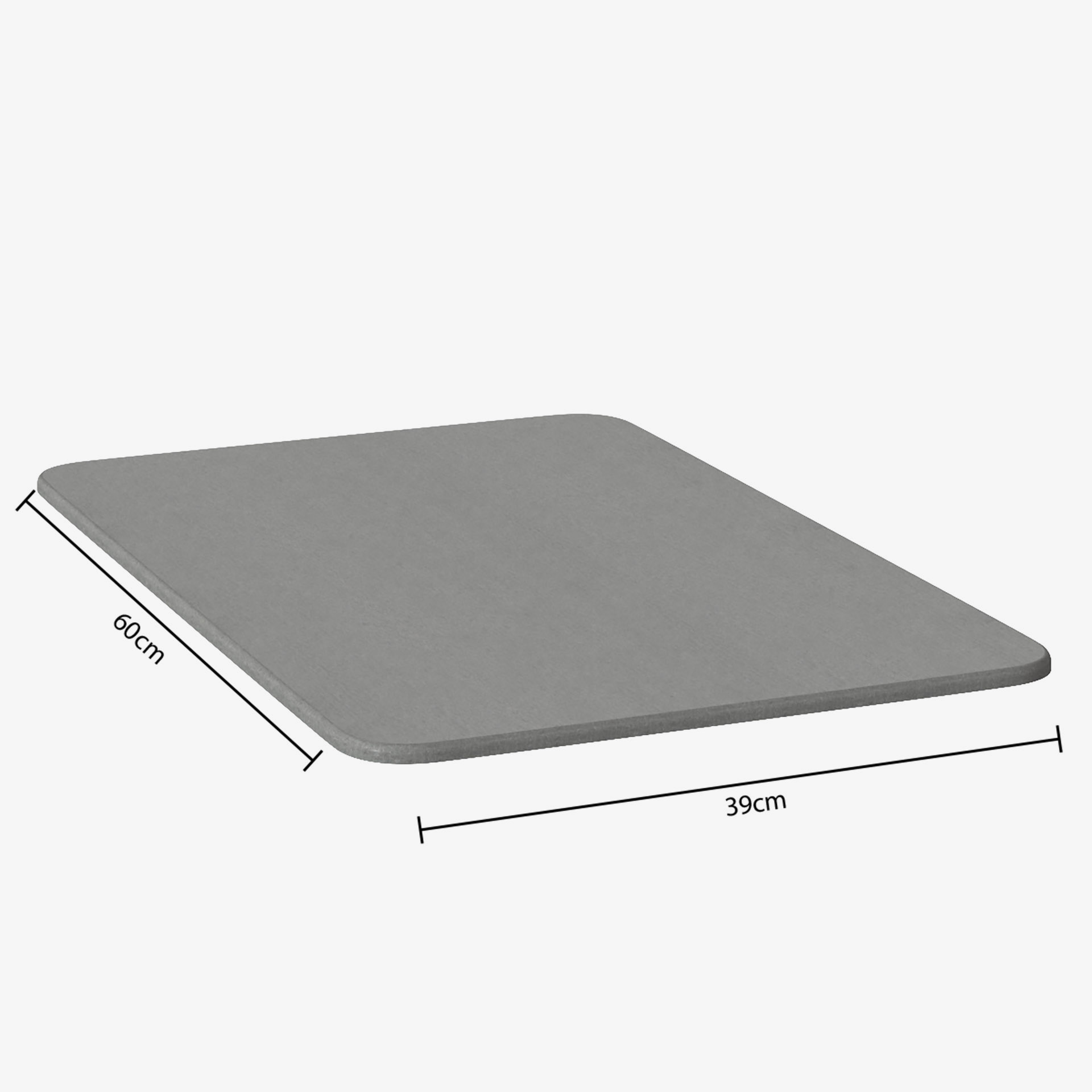 Alfombra de ba&ntilde;o de diatomita gris Leria 39x60cm