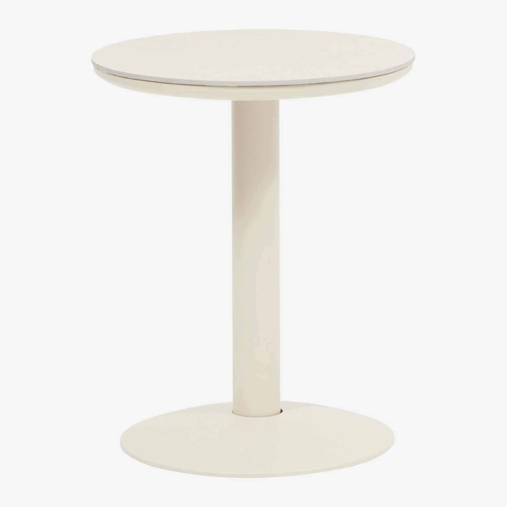 Mesa auxiliar de jard&iacute;n de acero crema Solena &Oslash;40x50cm