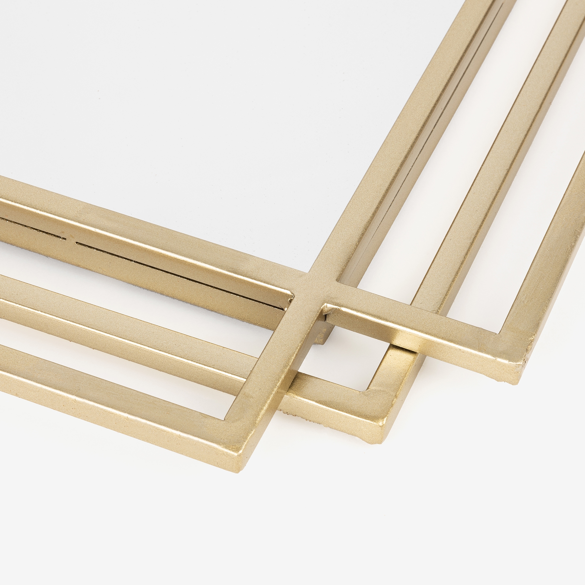 Espejo de pared rectangular de metal dorado Dulce 54x74cm