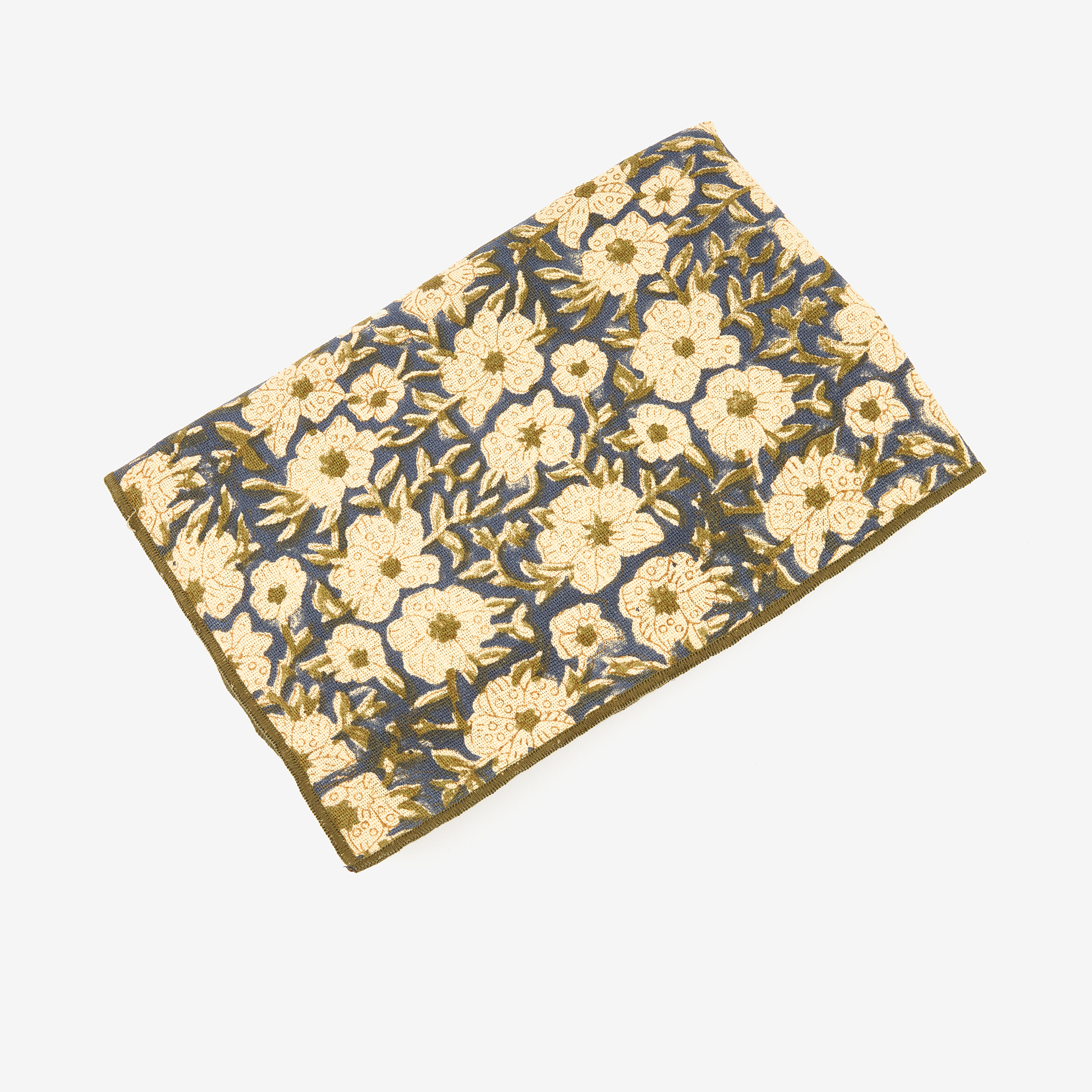 Funda de cojín rectangular de algodón estampado azul flores Mia 40x60cm Clau&Chloe