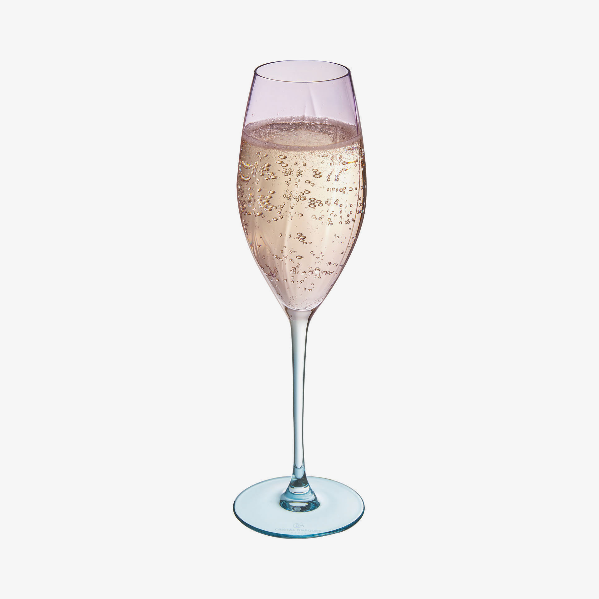 Copa de cava rosa y verde de cristal Spiral 21cl 